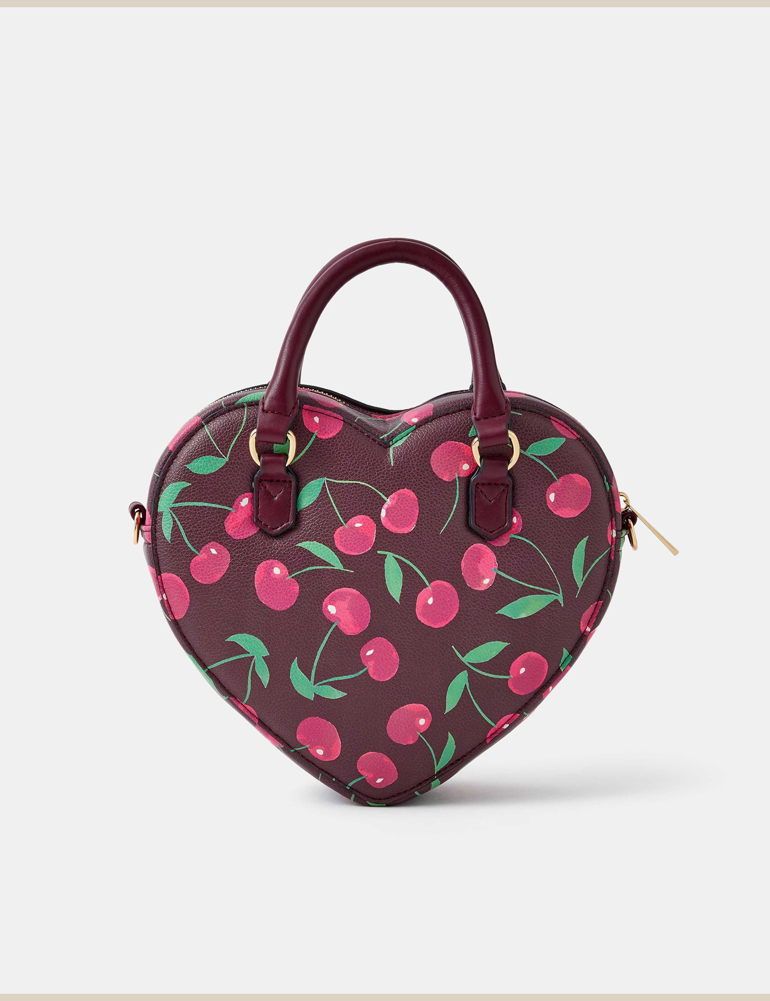 Cherry Print Heart Crossbody Bag 3 of 5