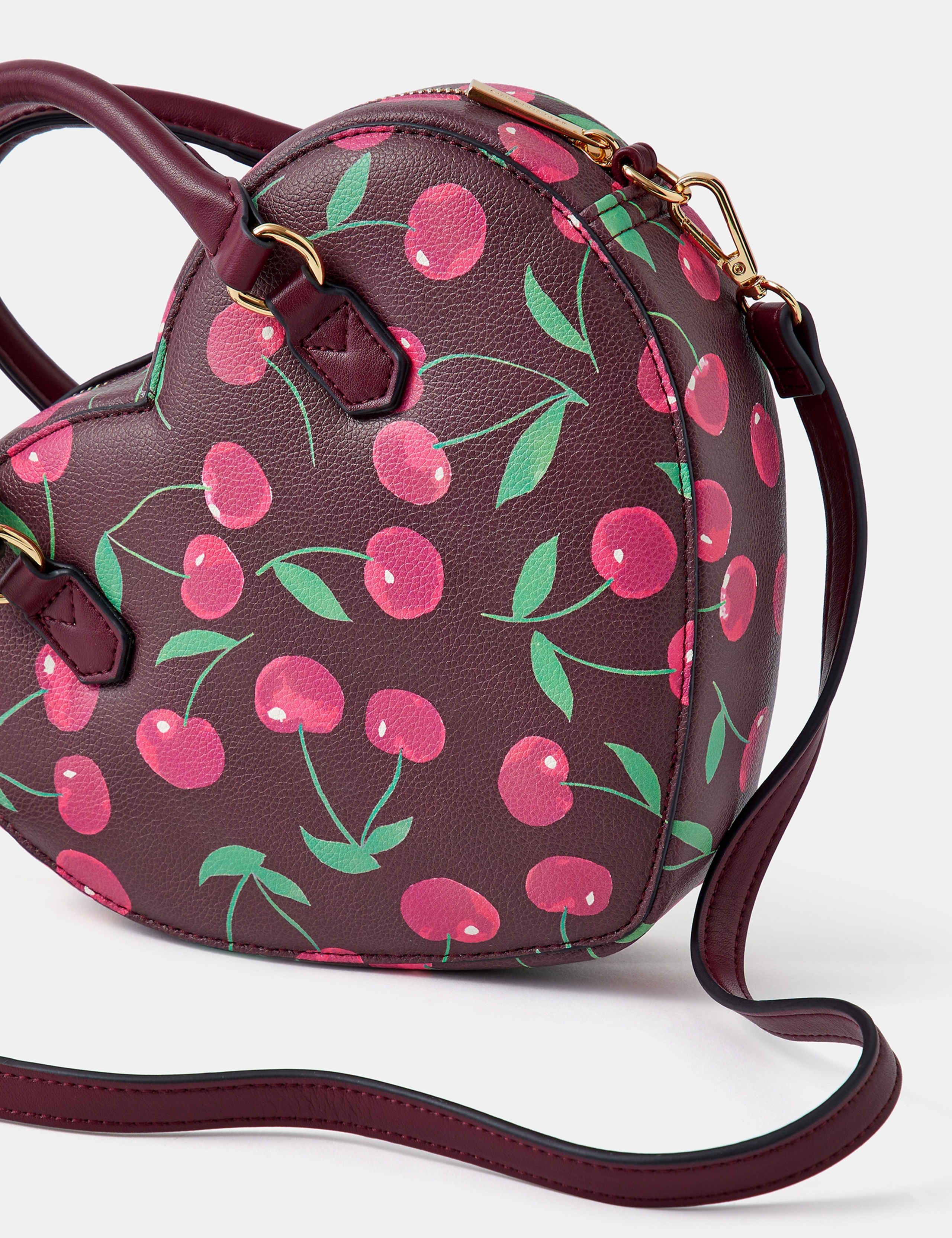 Cherry Print Heart Crossbody Bag 4 of 5