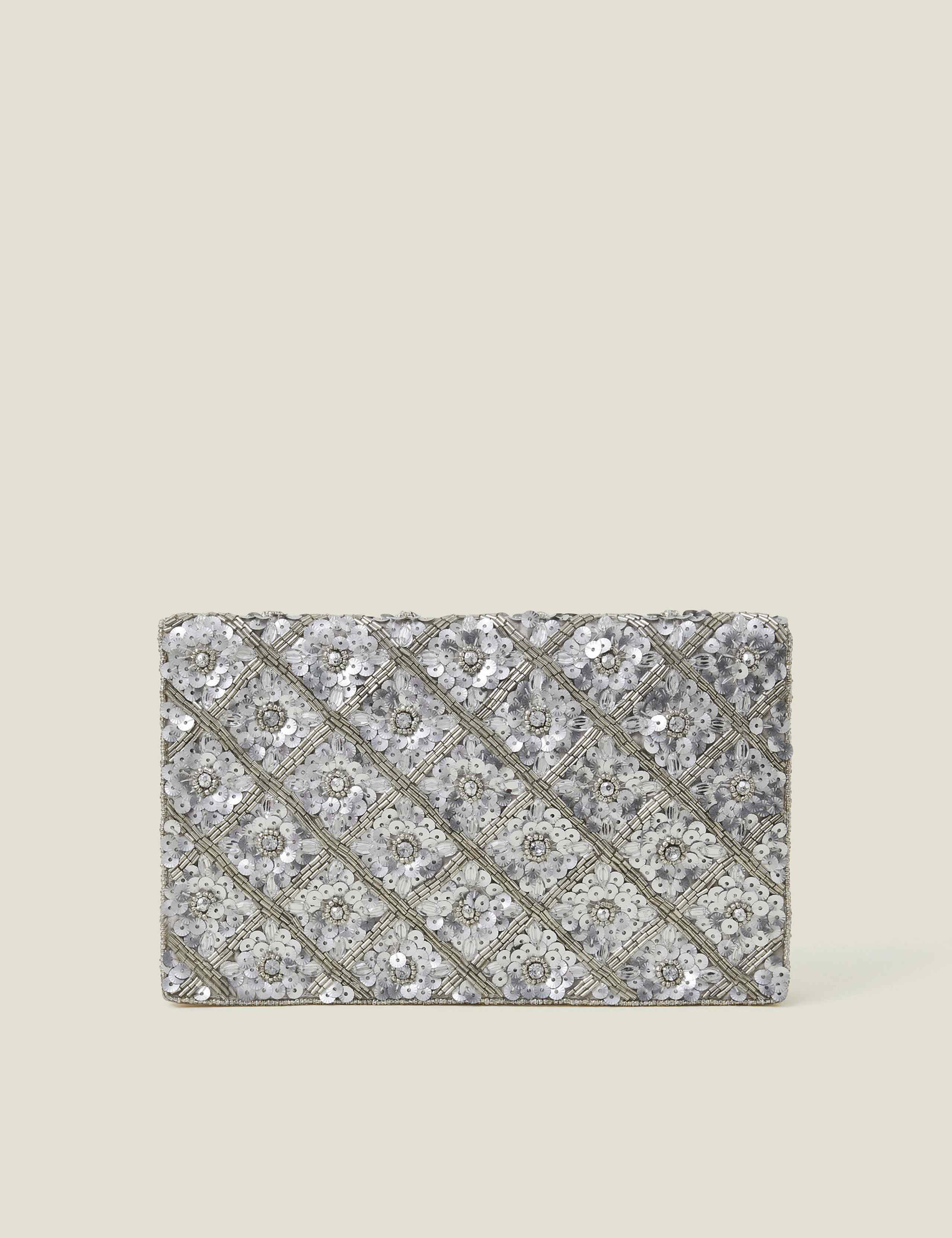 Beaded Sequin Chain Strap Clutch Bag 1 of 4