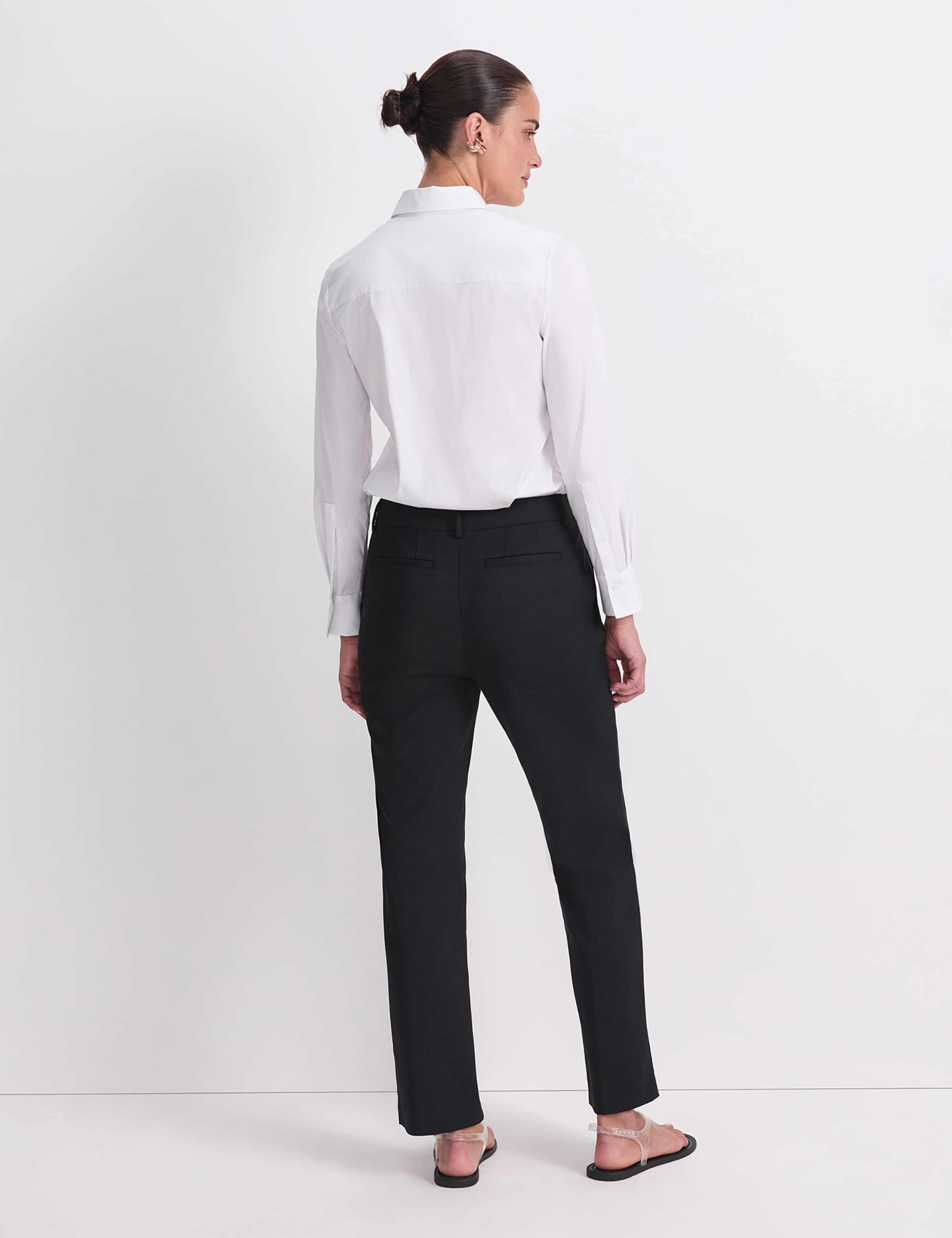 Cotton Rich Tailored Straight Leg Trousers 6 of 7