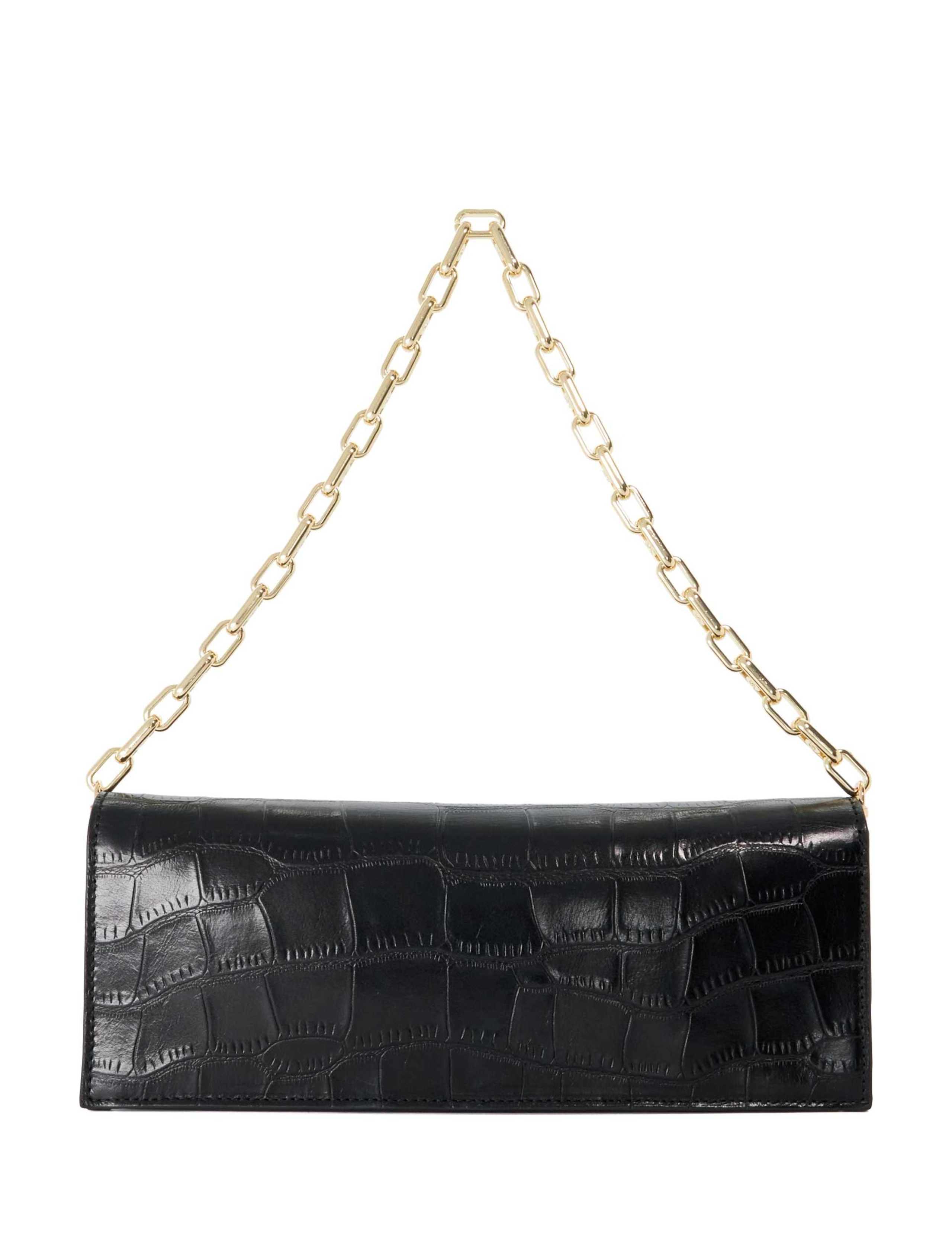 Suede Chain Strap Cross Body Clutch Bag 3 of 5