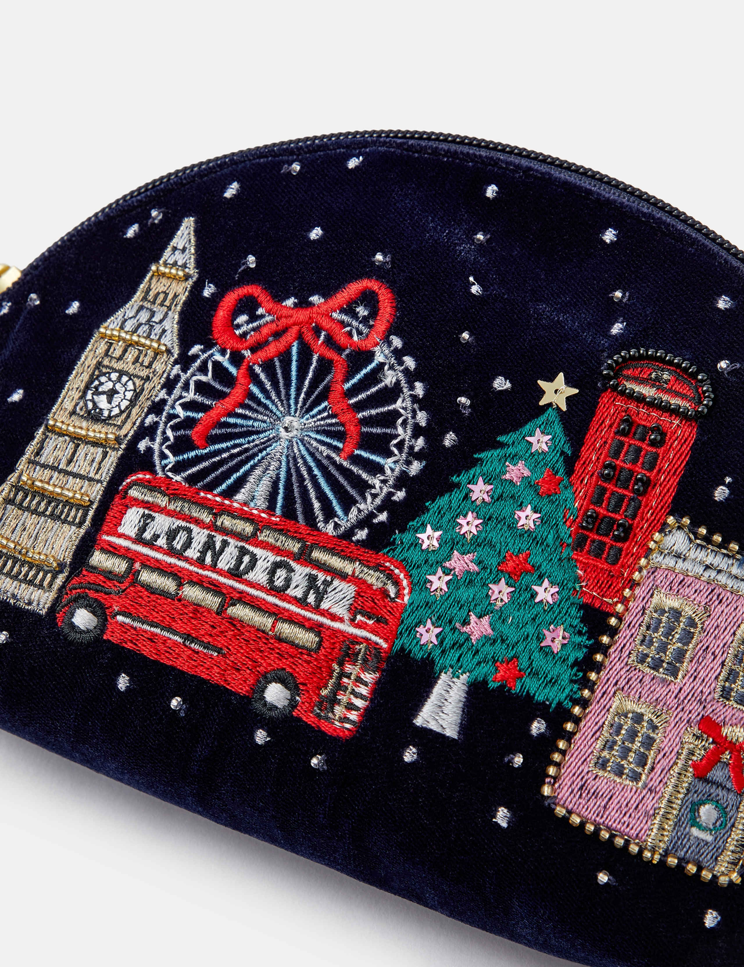 Christmas London Velvet Pouch 2 of 4