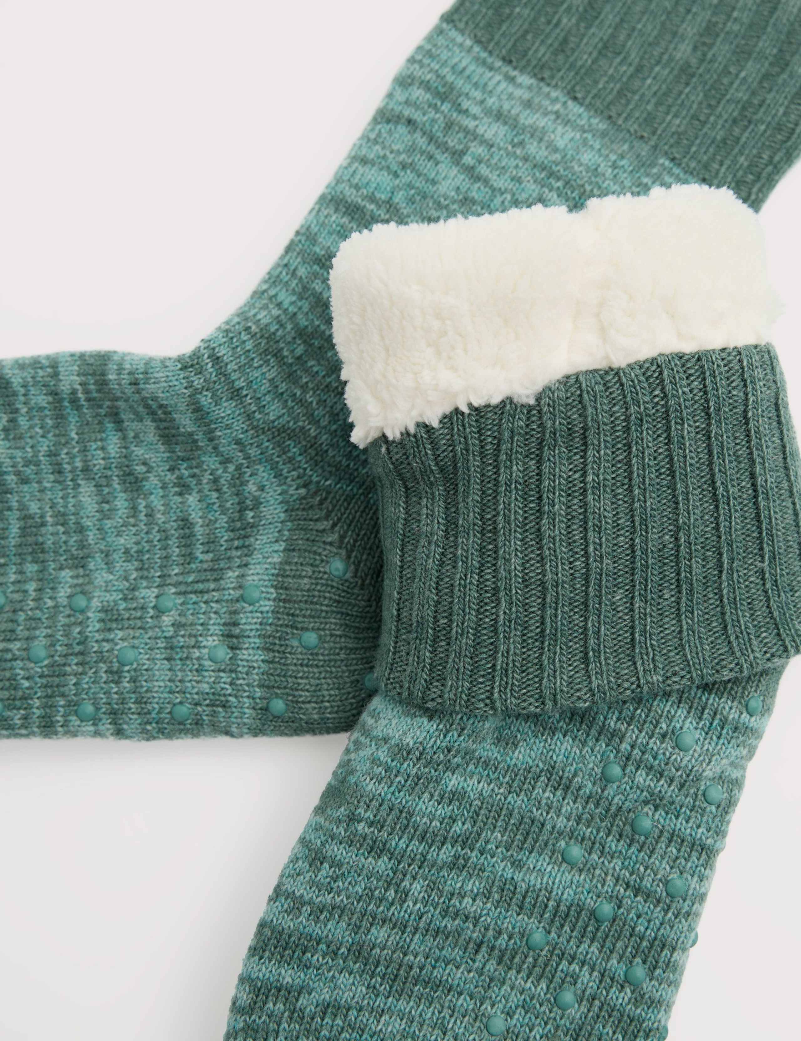 Wool Rich Fluffy Patterned House Socks 2 of 2