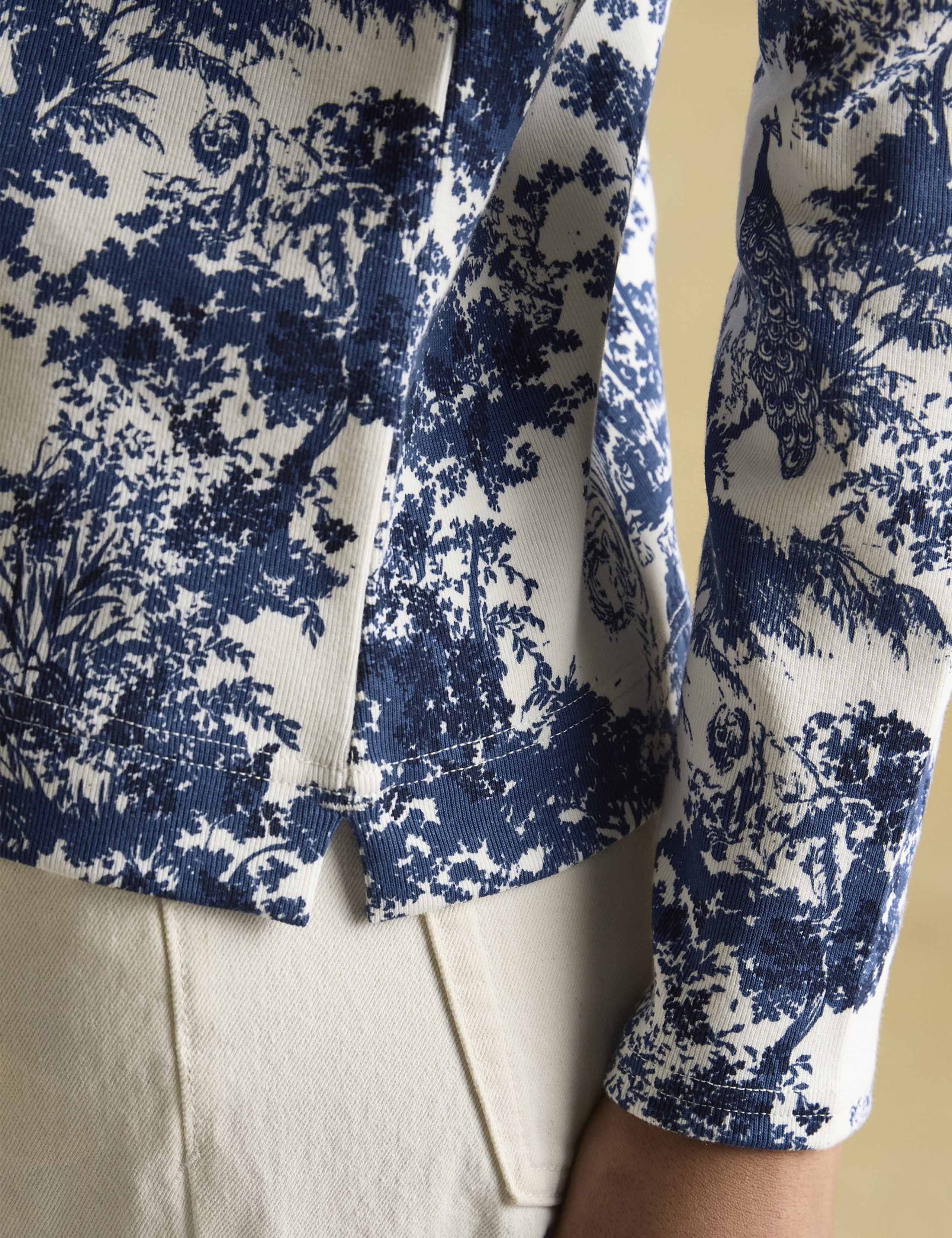 Pure Cotton Printed Slash Neck Top 6 of 6