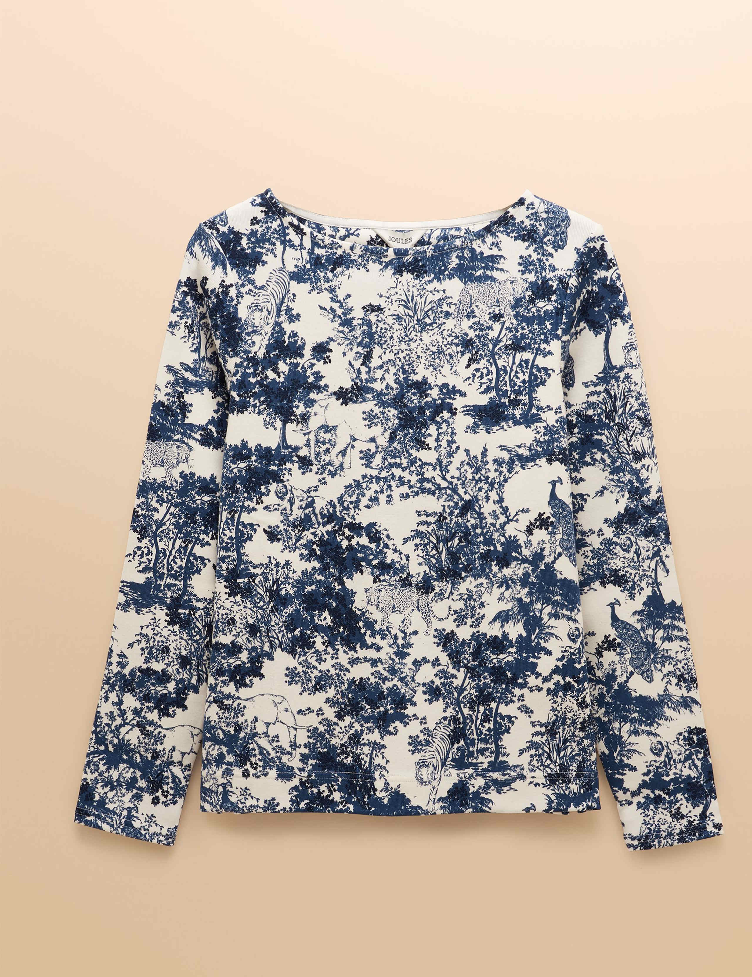 Pure Cotton Printed Slash Neck Top 2 of 6