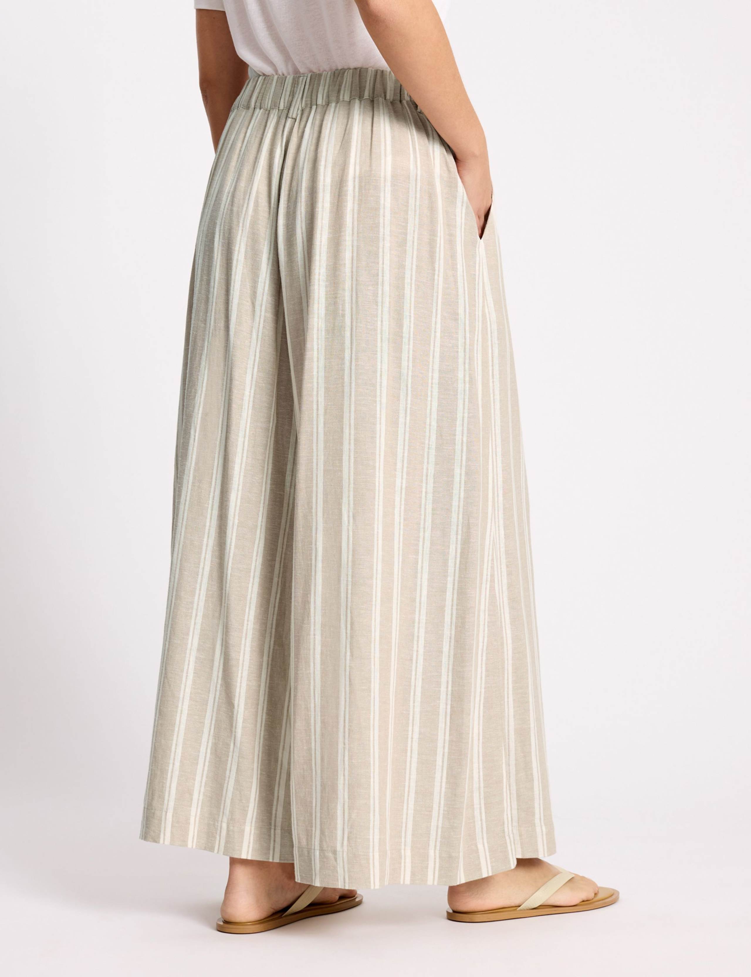Linen Rich Striped Culottes 4 of 5