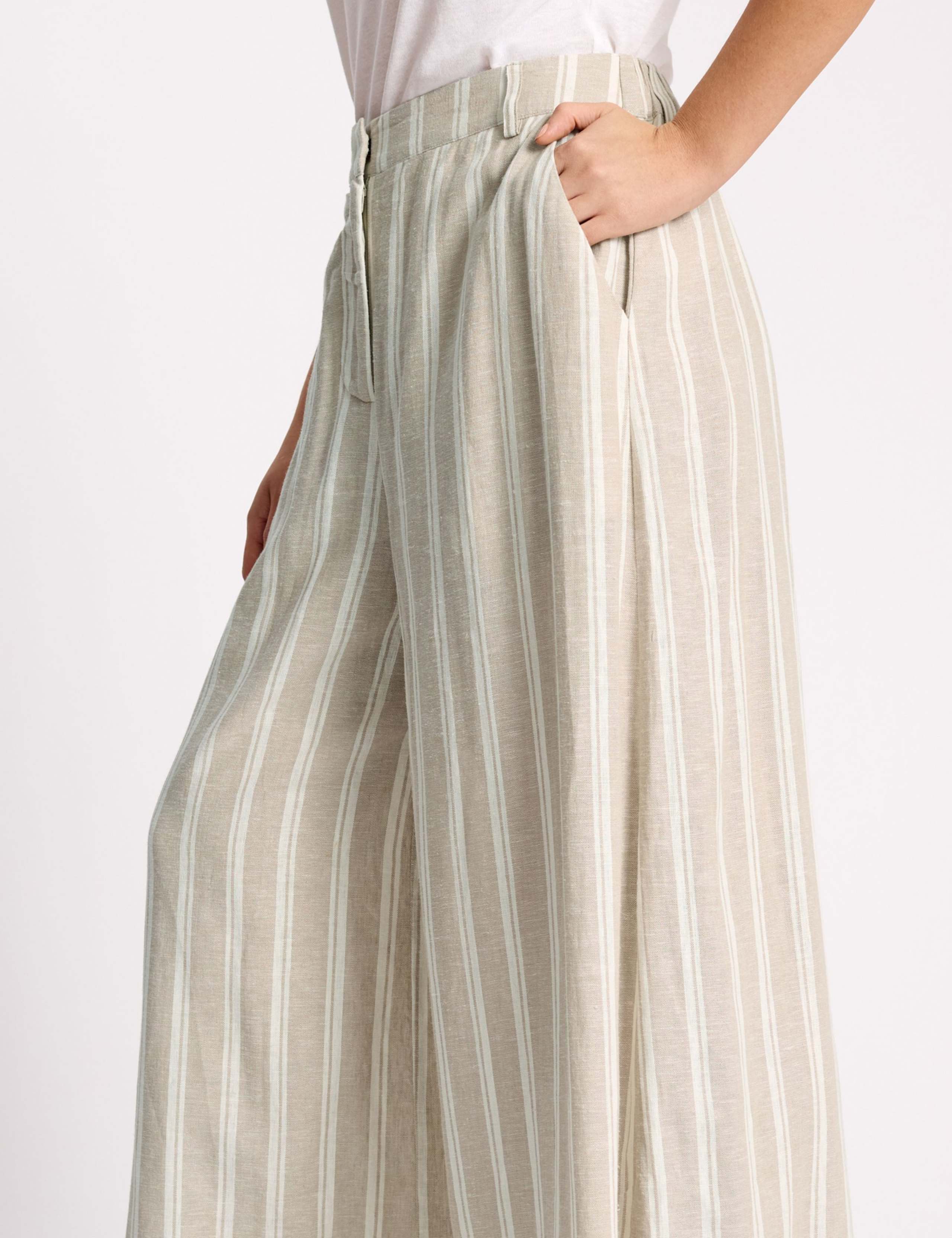 Linen Rich Striped Culottes 5 of 5