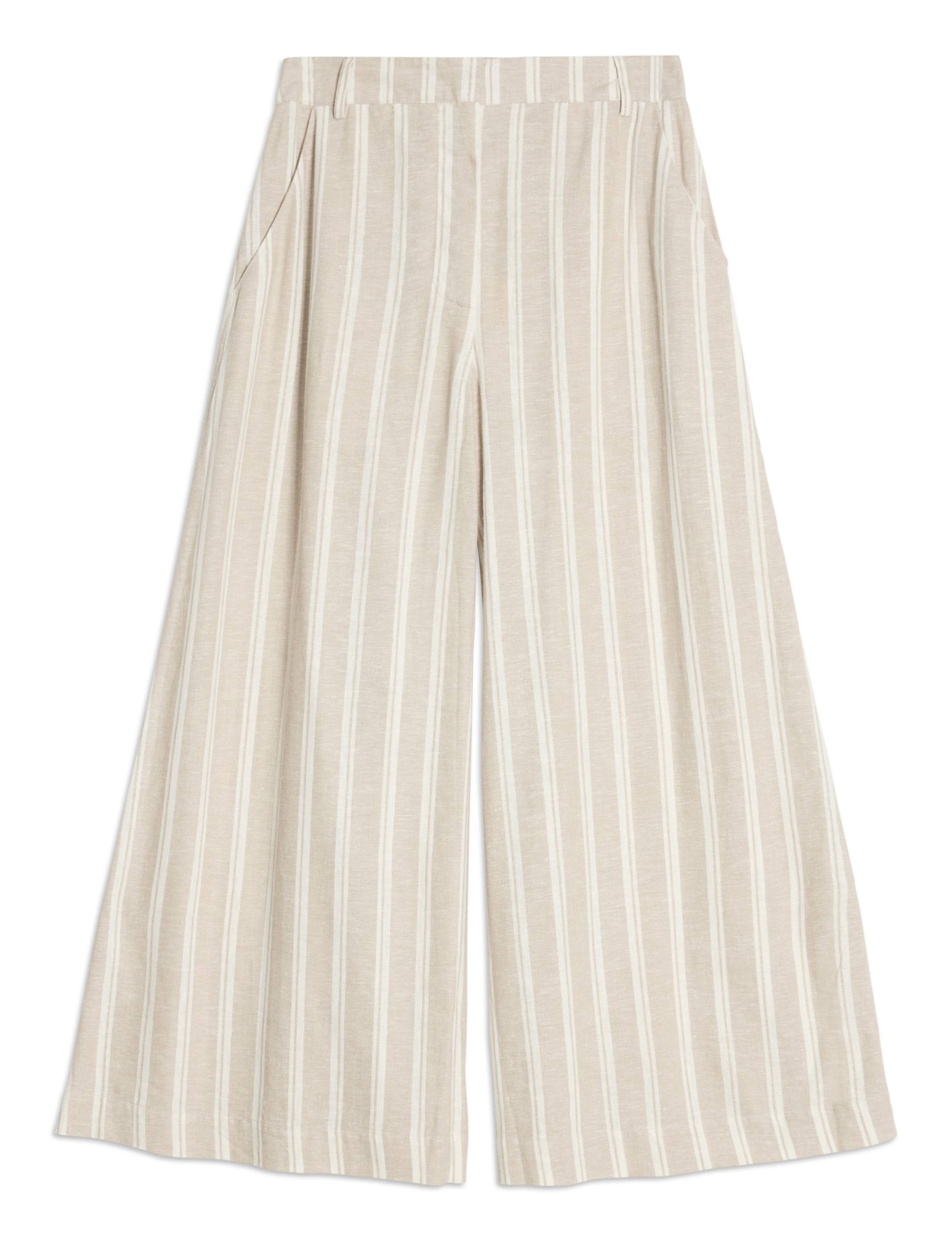 Linen Rich Striped Culottes 2 of 5
