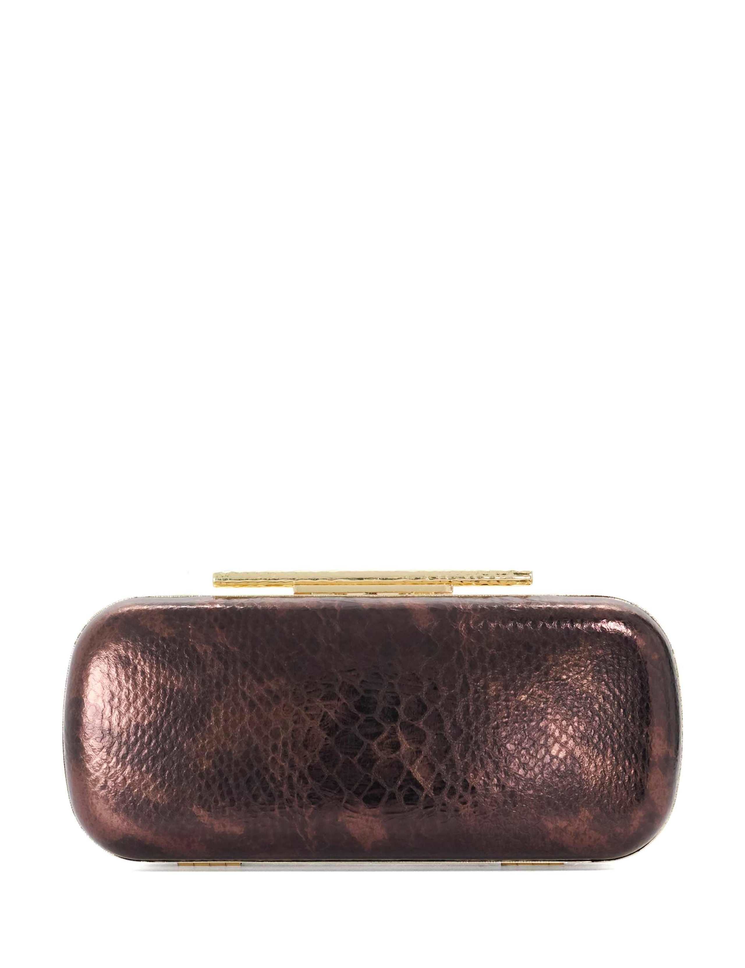 Leather Chain Strap Oval Clutch Bag 2 of 6