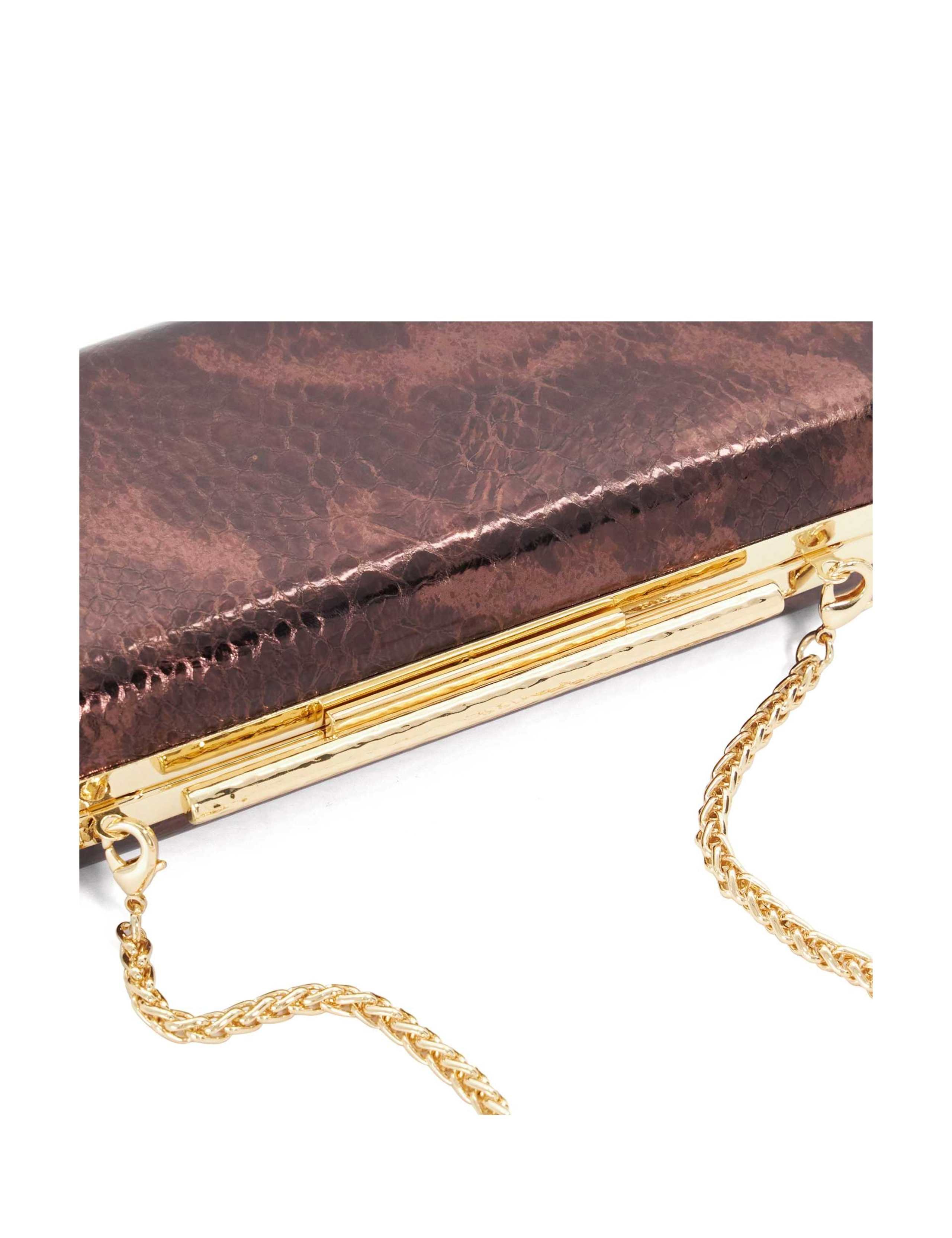 Leather Chain Strap Oval Clutch Bag 3 of 6