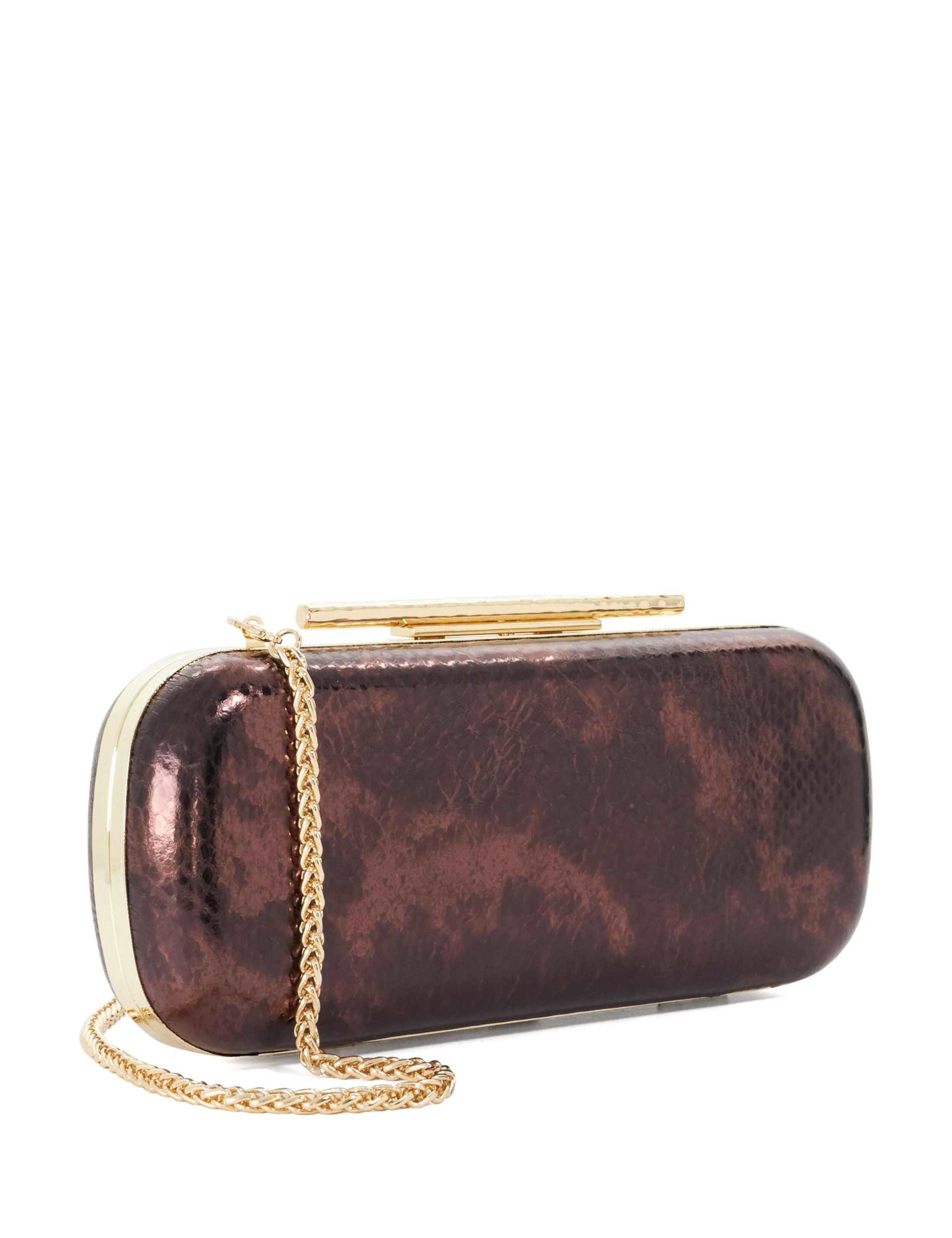 Leather Chain Strap Oval Clutch Bag 4 of 6
