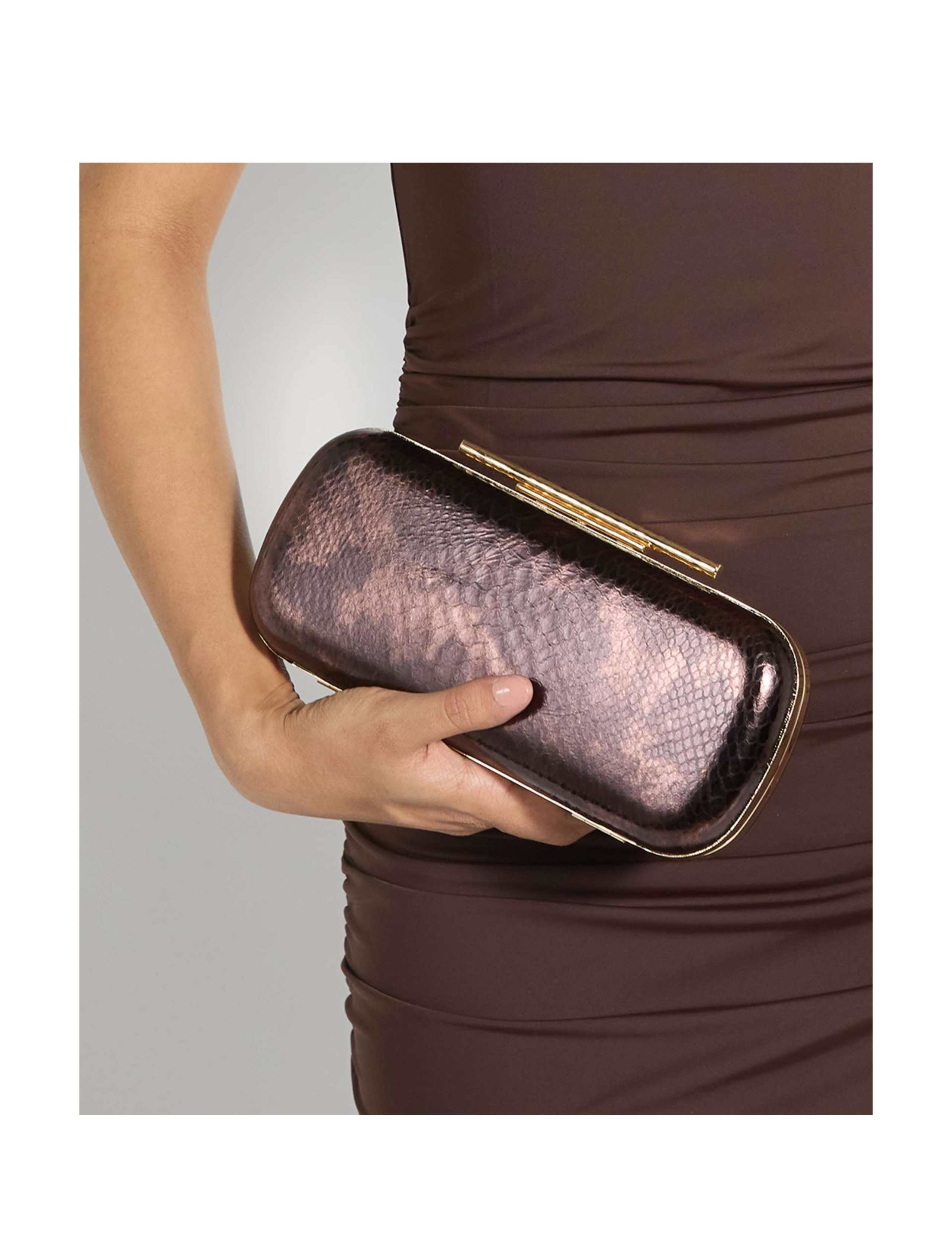 Leather Chain Strap Oval Clutch Bag 5 of 6