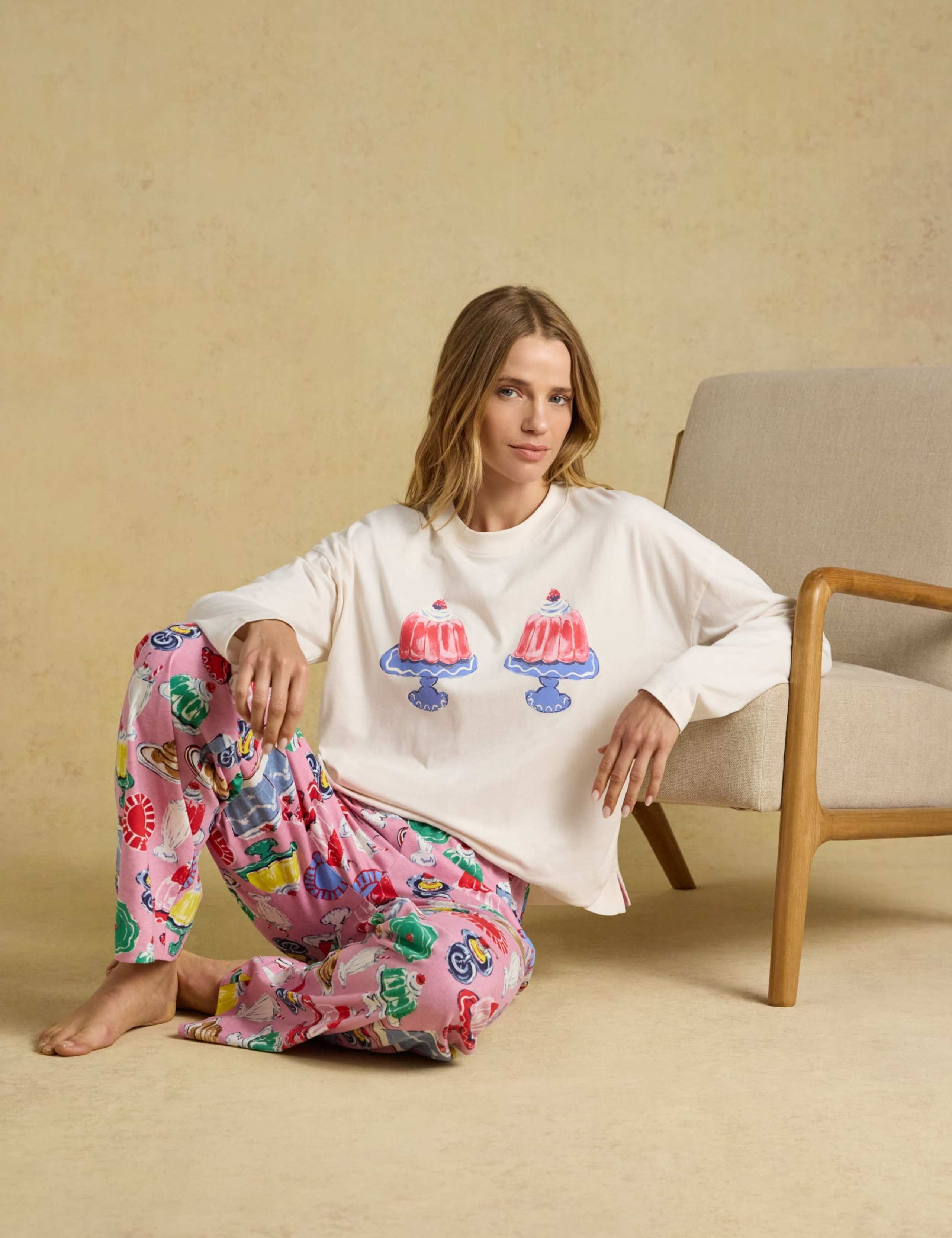Pure Cotton Printed Pyjama Set 8 of 8