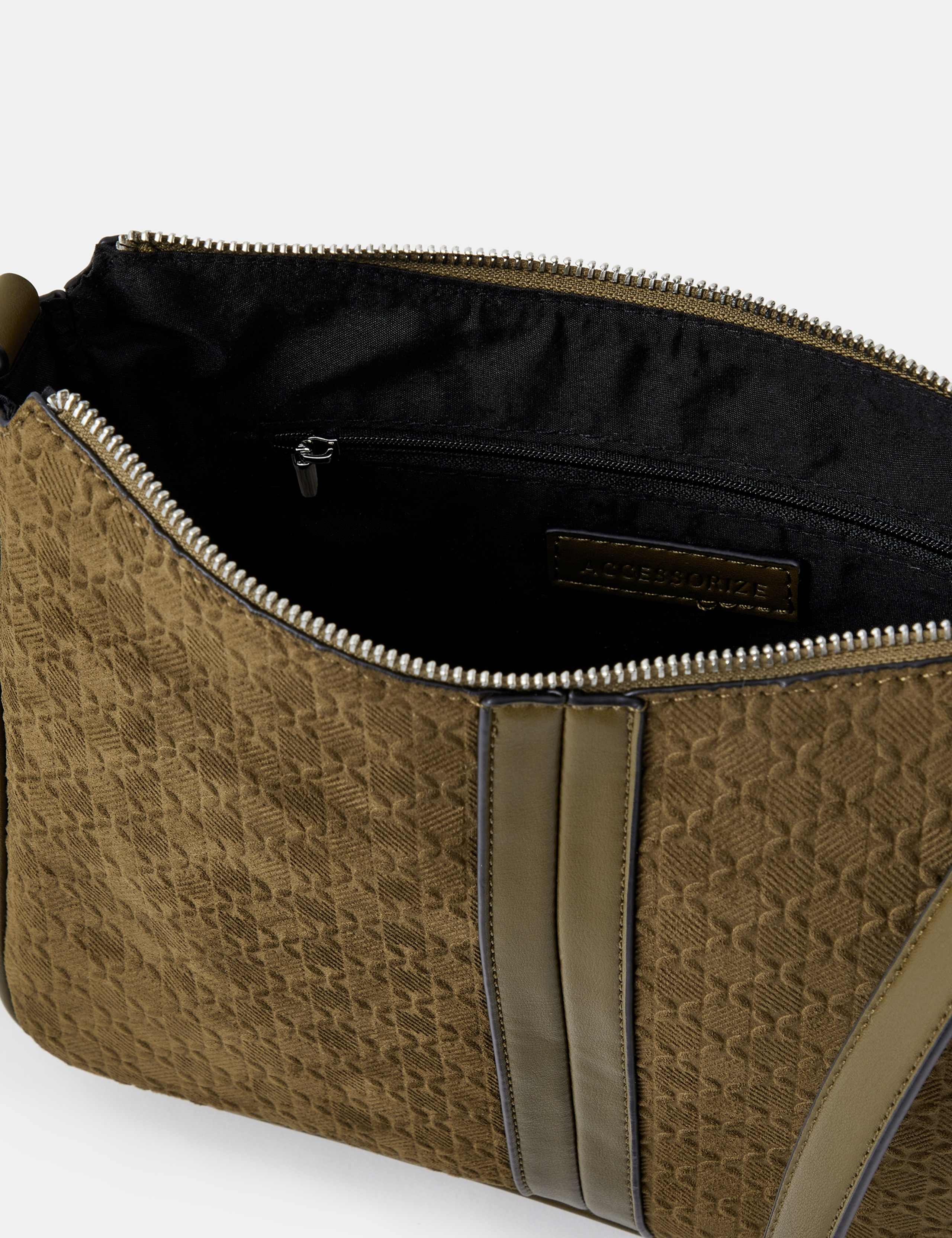 Embossed Faux Suede Crossbody Bag 3 of 4