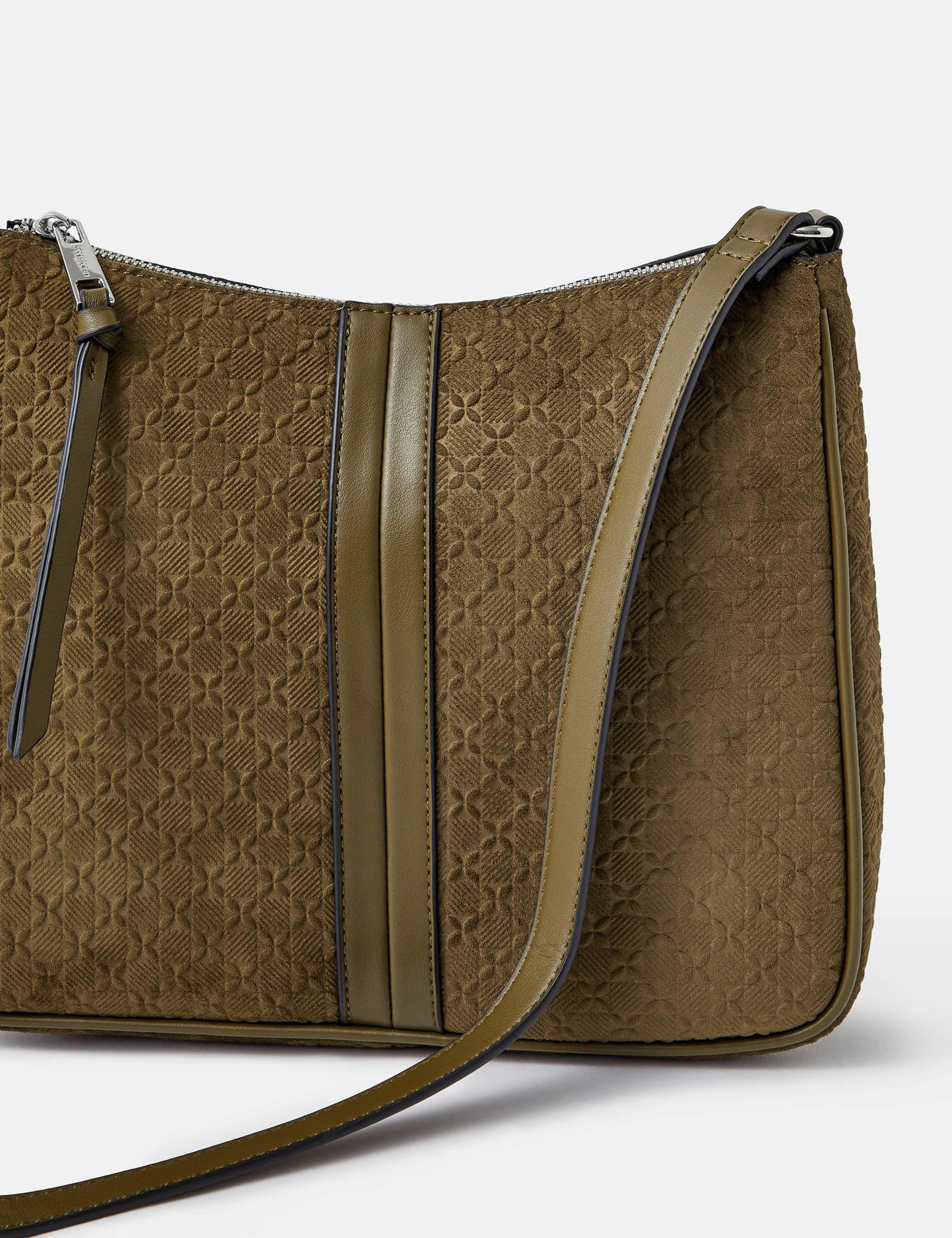 Embossed Faux Suede Crossbody Bag 4 of 4