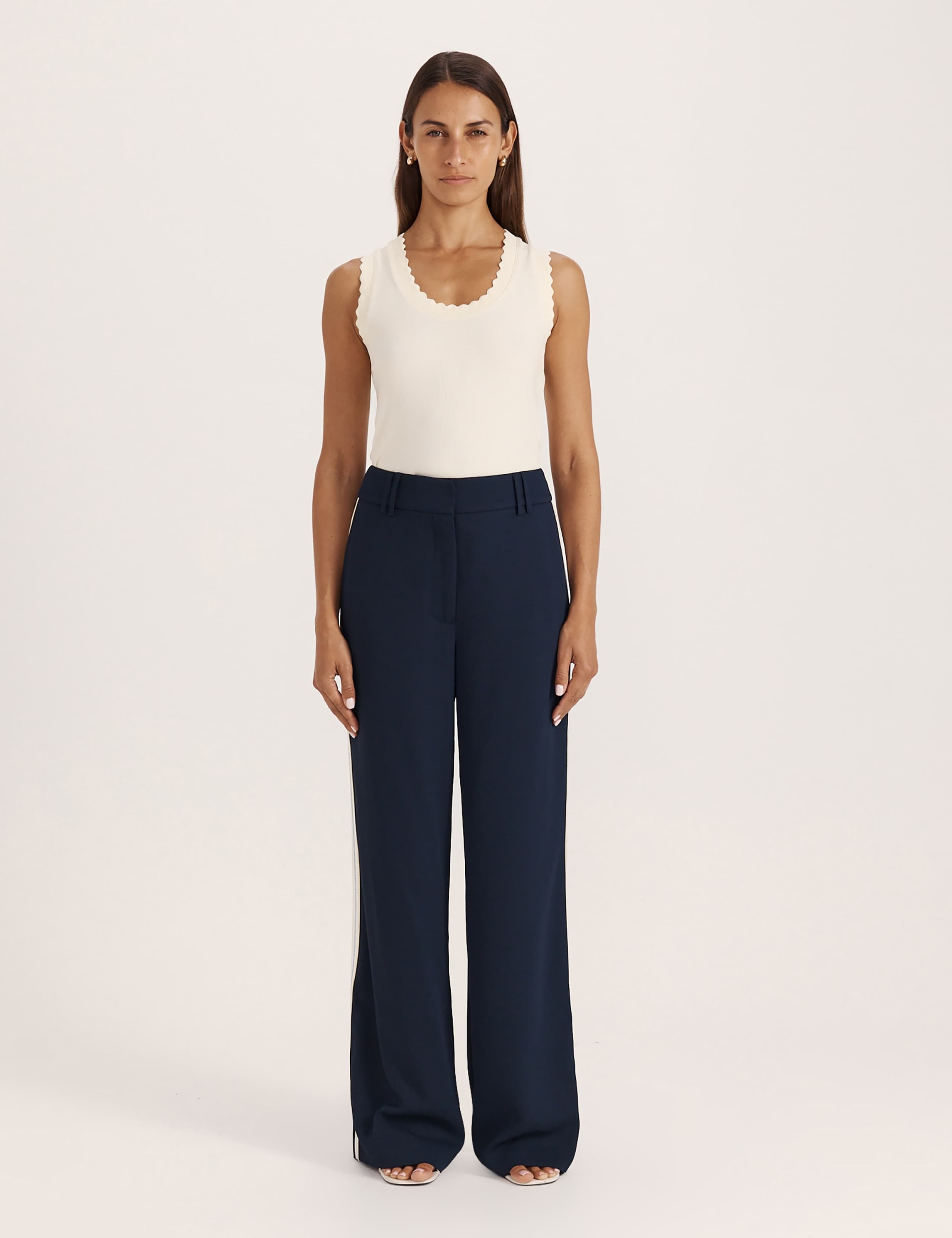 Cotton Blend Scoop Neck Ribbed Tank Top 4 of 6