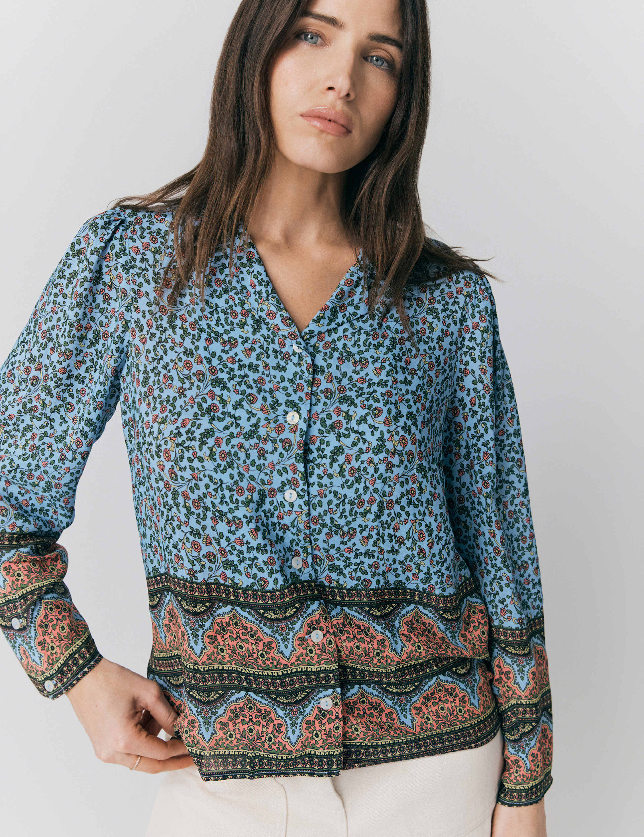 Floral Collared Button Through Blouse 4 of 4