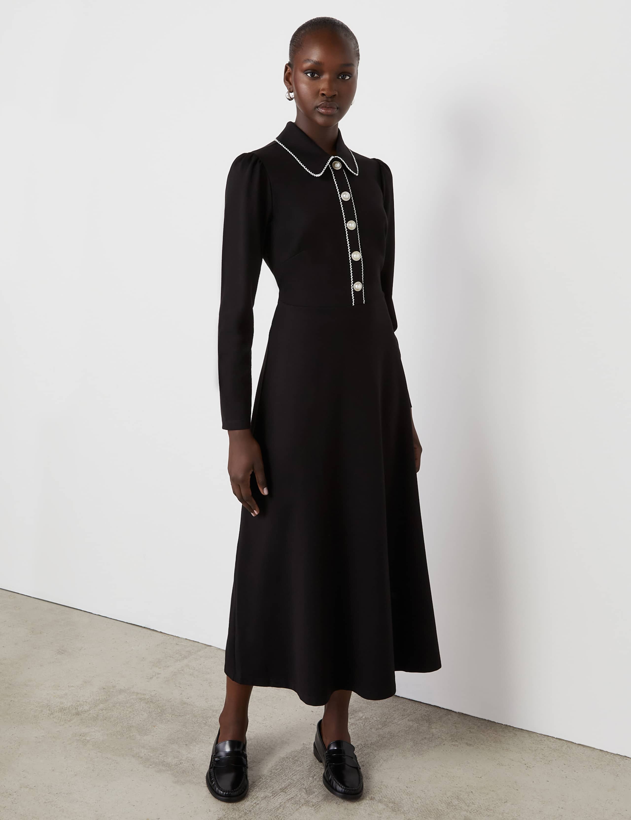 Ponte Jersey Midi Shirt Dress 3 of 5