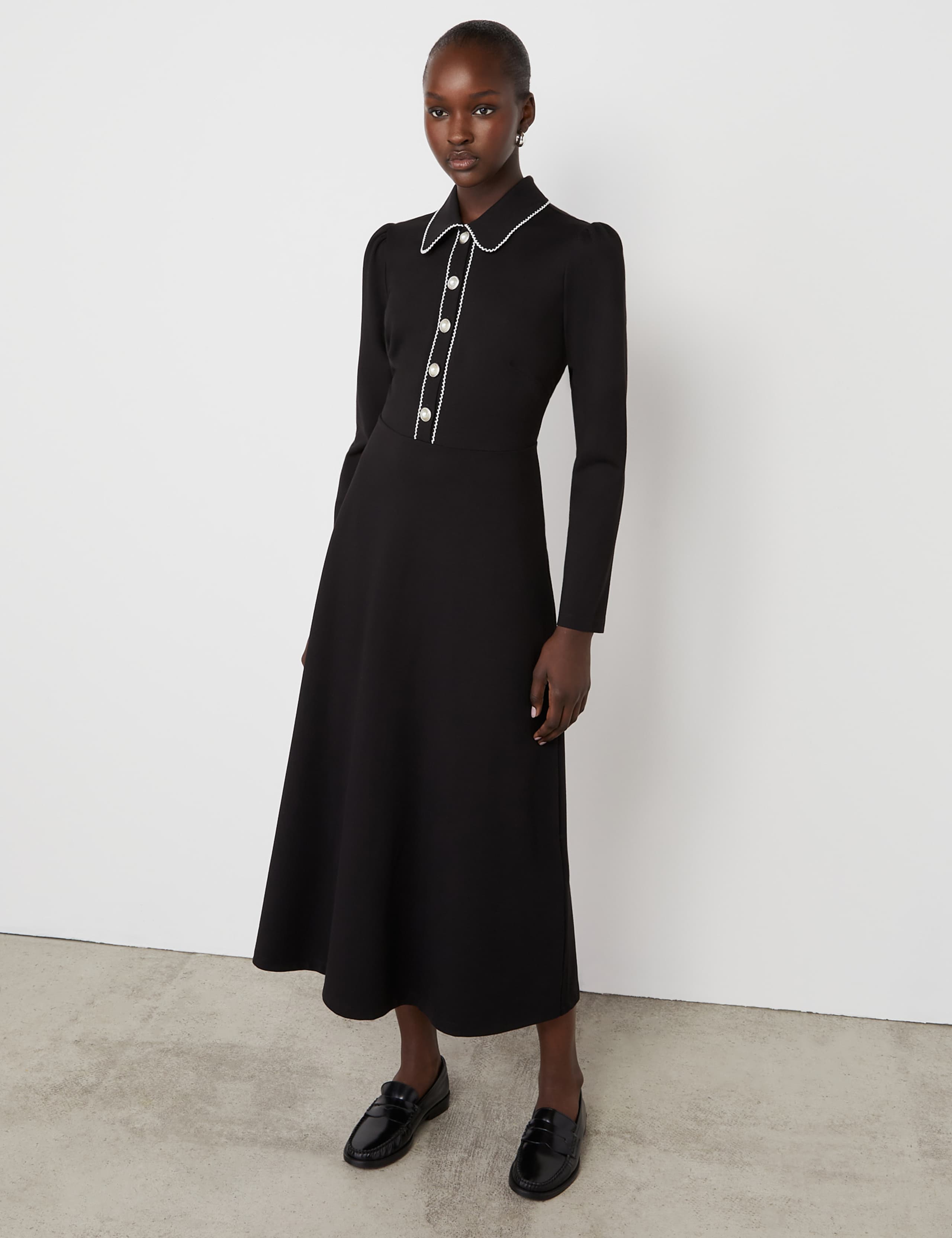Ponte Jersey Midi Shirt Dress 4 of 5