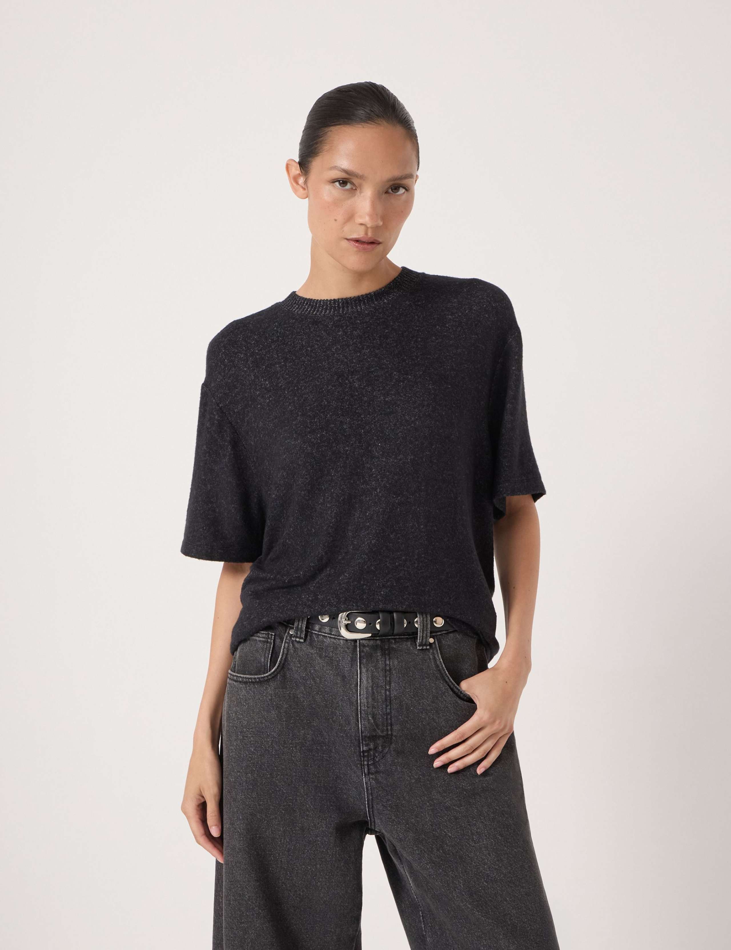 Supersoft Textured Crew Neck T-Shirt 1 of 5