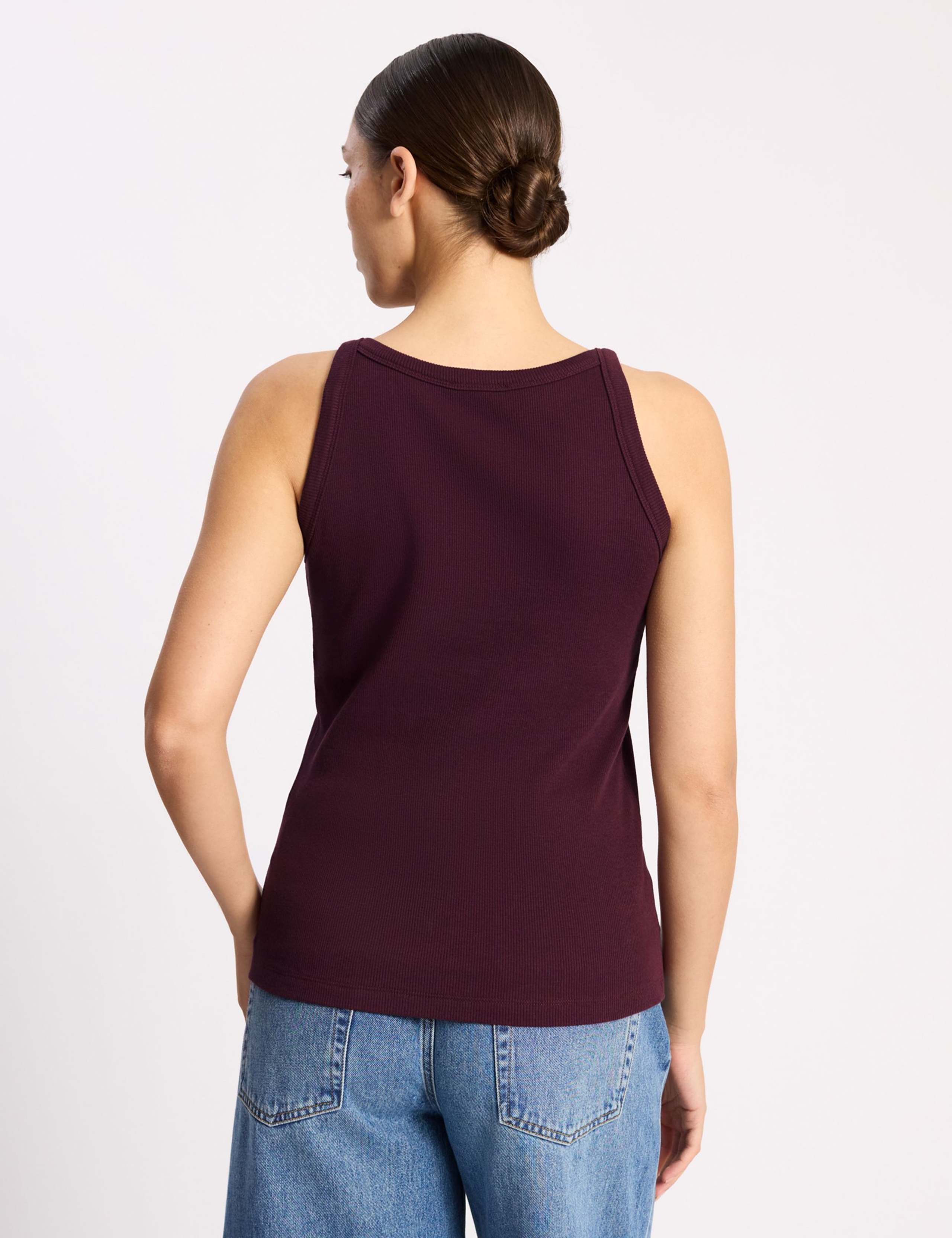 Cotton Rich Ribbed High Neck Vest 4 of 5