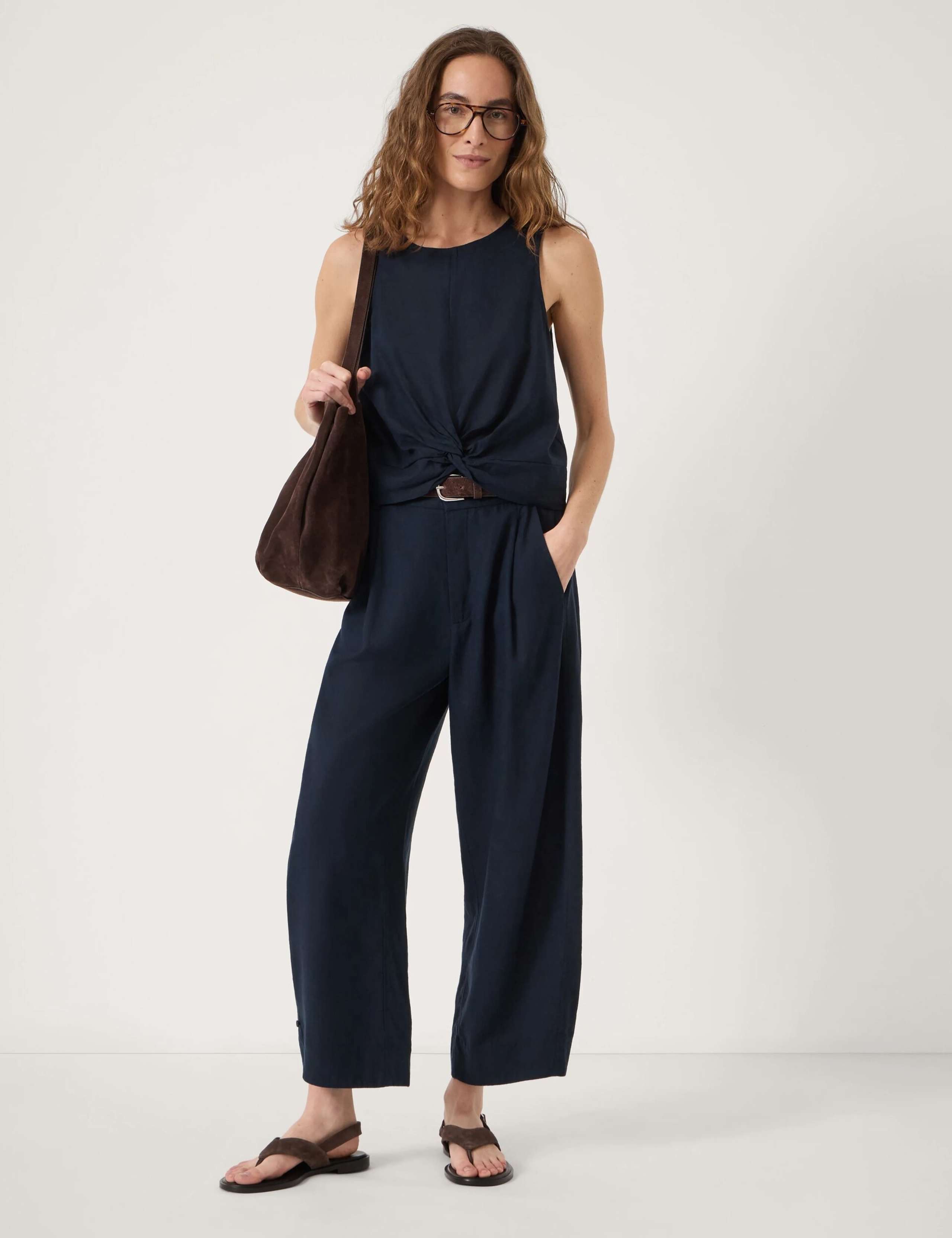 Linen Blend Twist Front Top 3 of 6