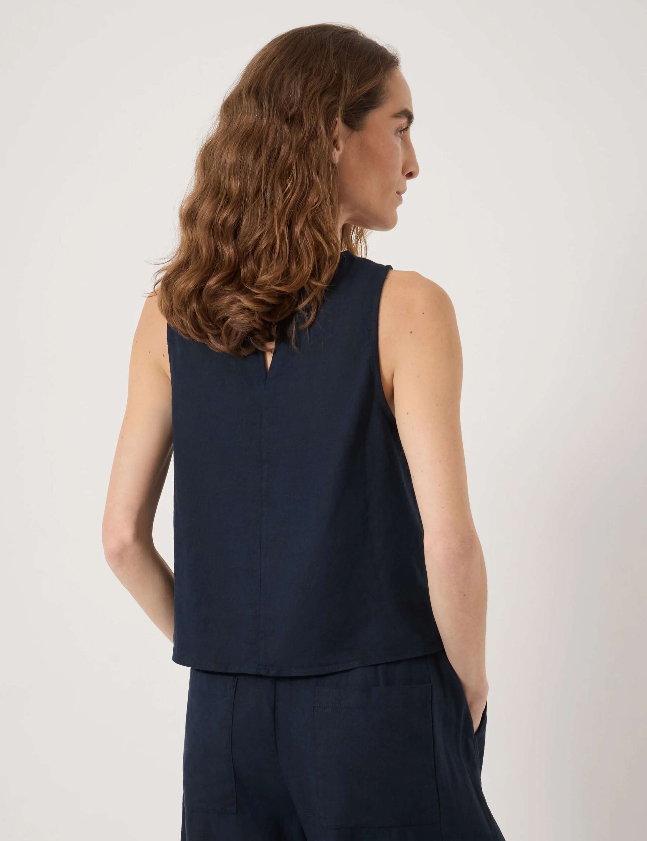 Linen Blend Twist Front Top 4 of 6