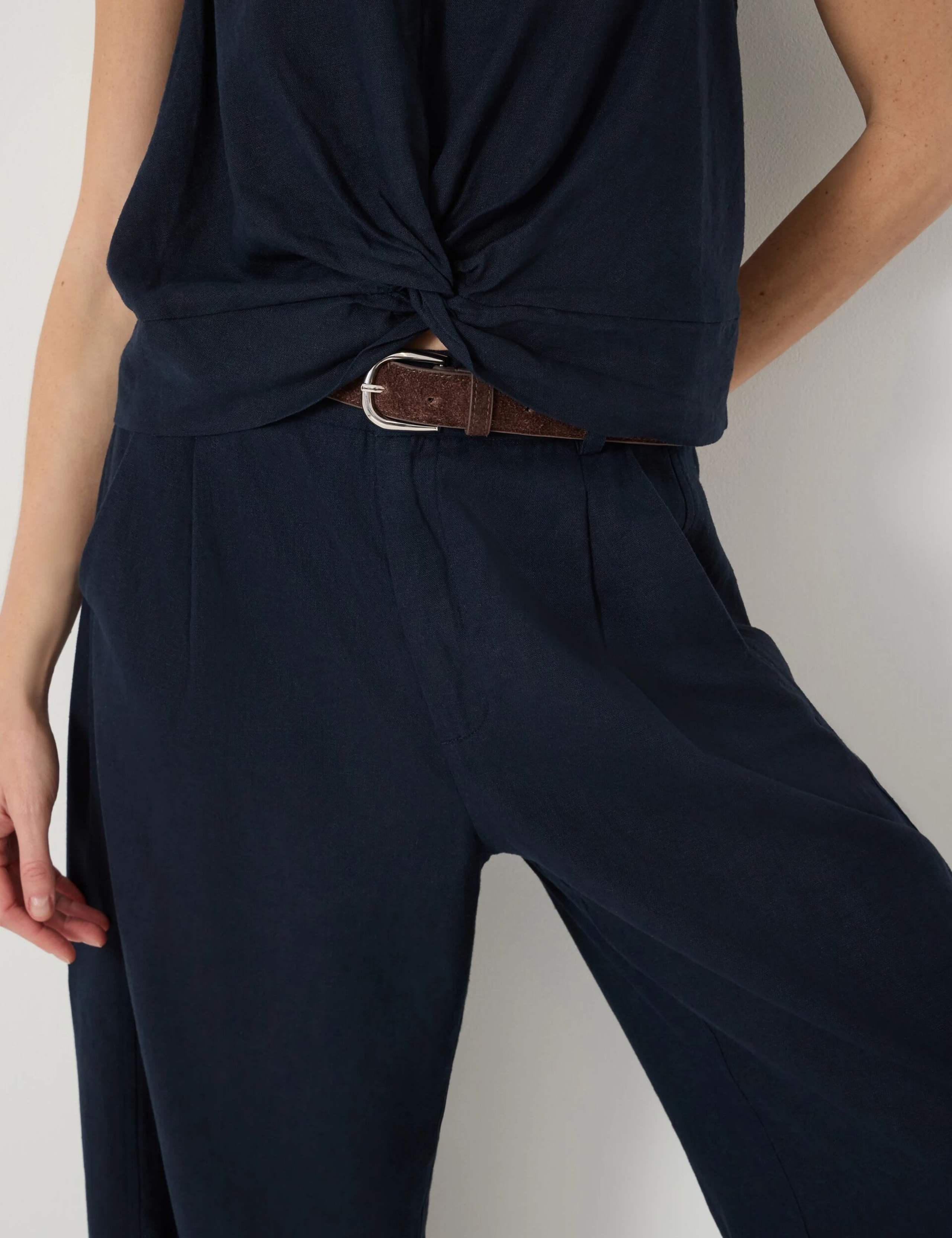 Linen Blend Twist Front Top 6 of 6