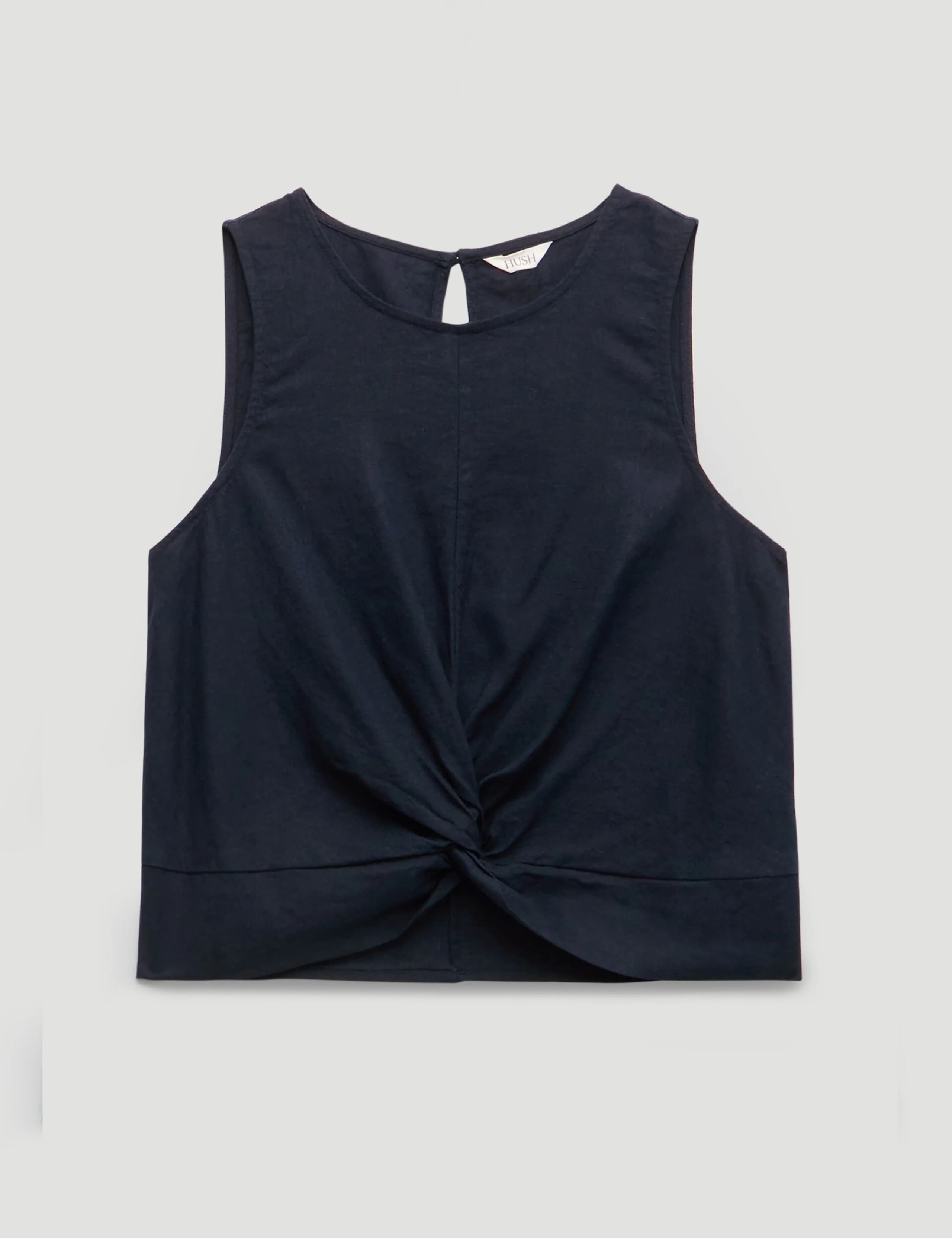 Linen Blend Twist Front Top 2 of 6