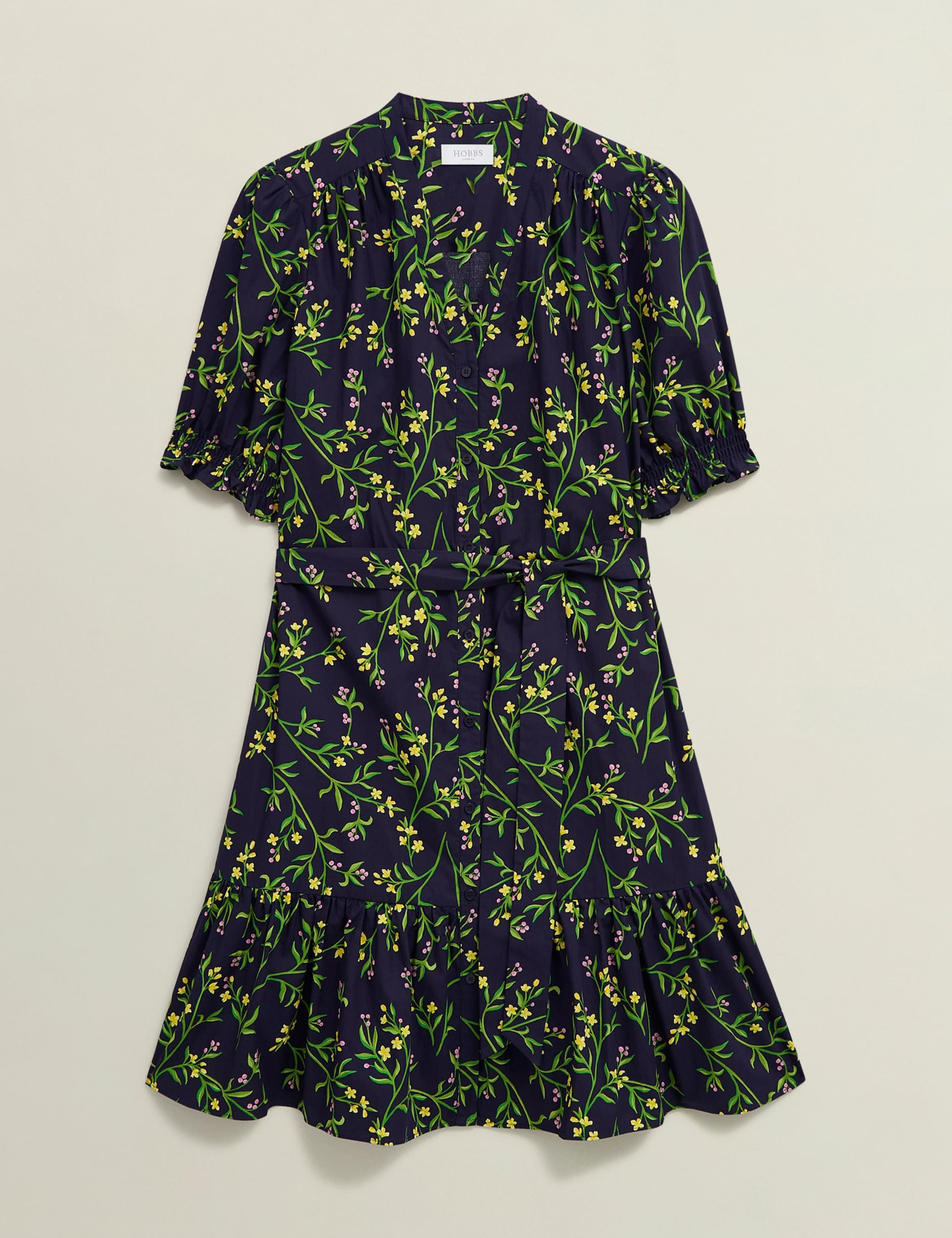 Pure Cotton Floral V-Neck Skater Dress 2 of 7
