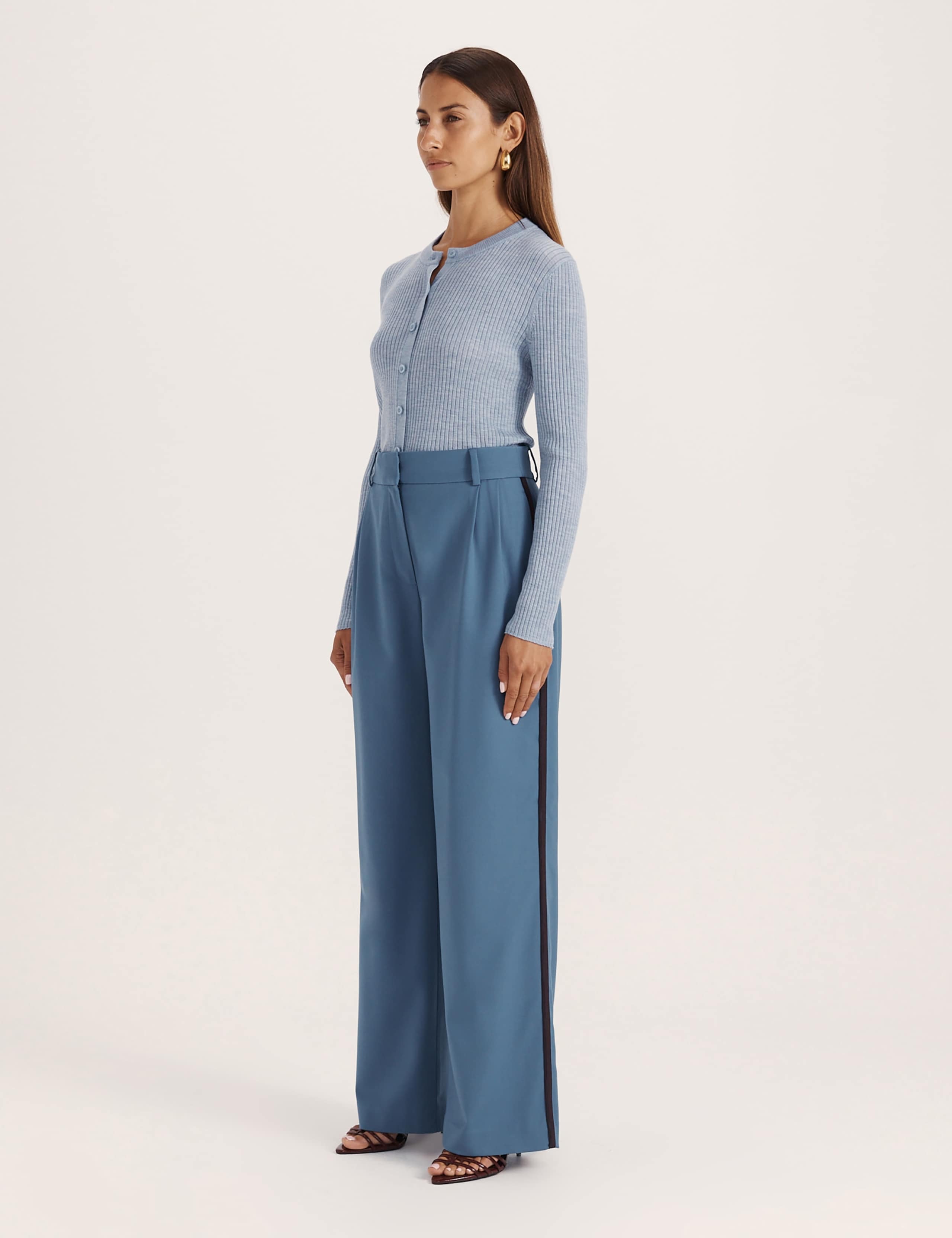 Wool Rich Pleated Straight Leg Suit Trousers 6 of 8