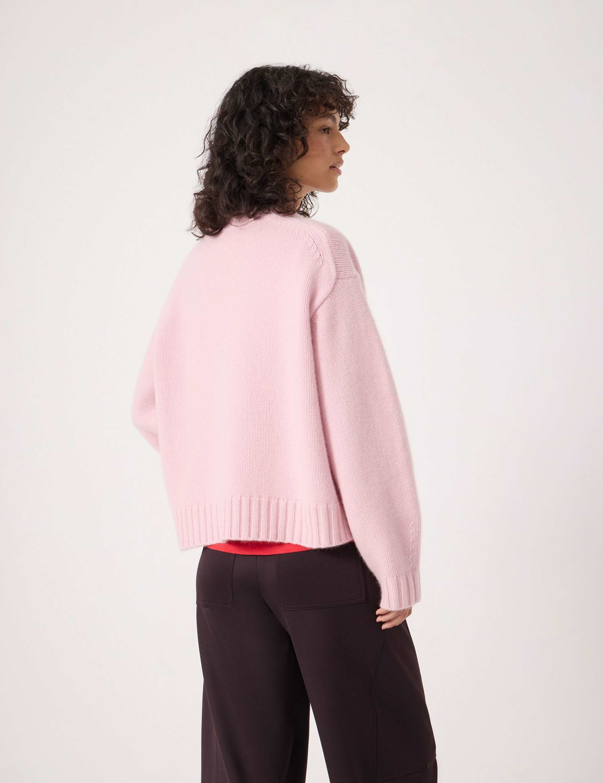 Pure Cashmere Textured Crew Neck Jumper 5 of 5