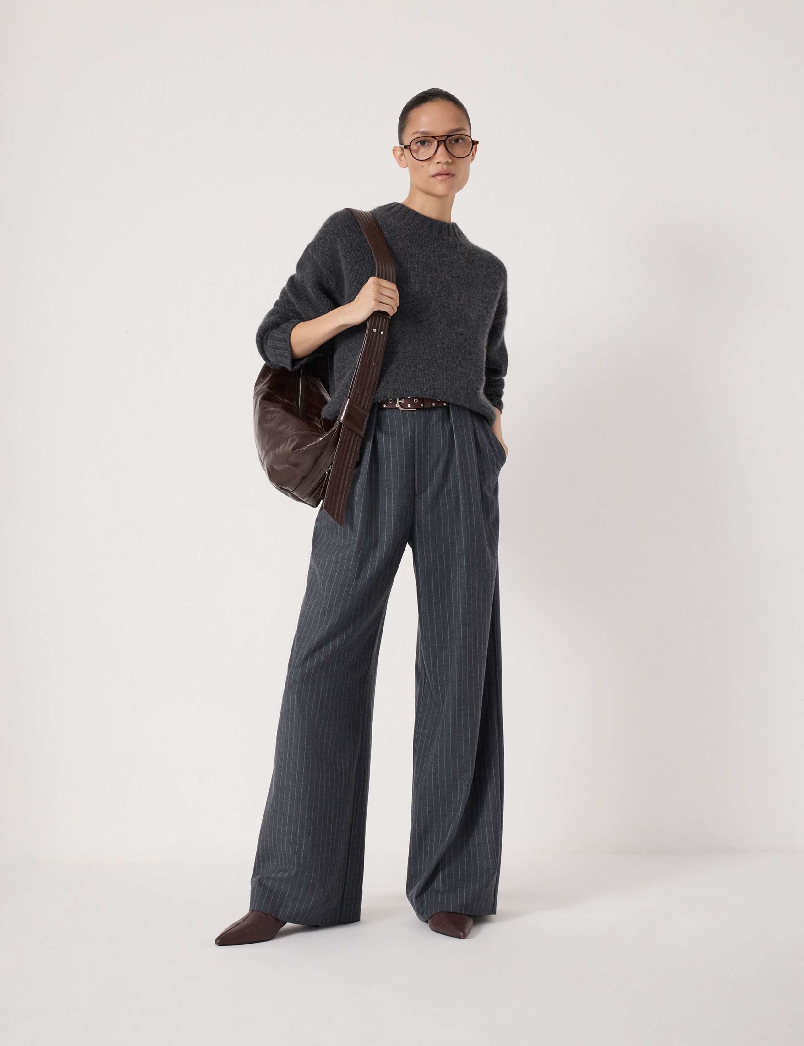 Pure Cashmere Textured Crew Neck Jumper 3 of 6