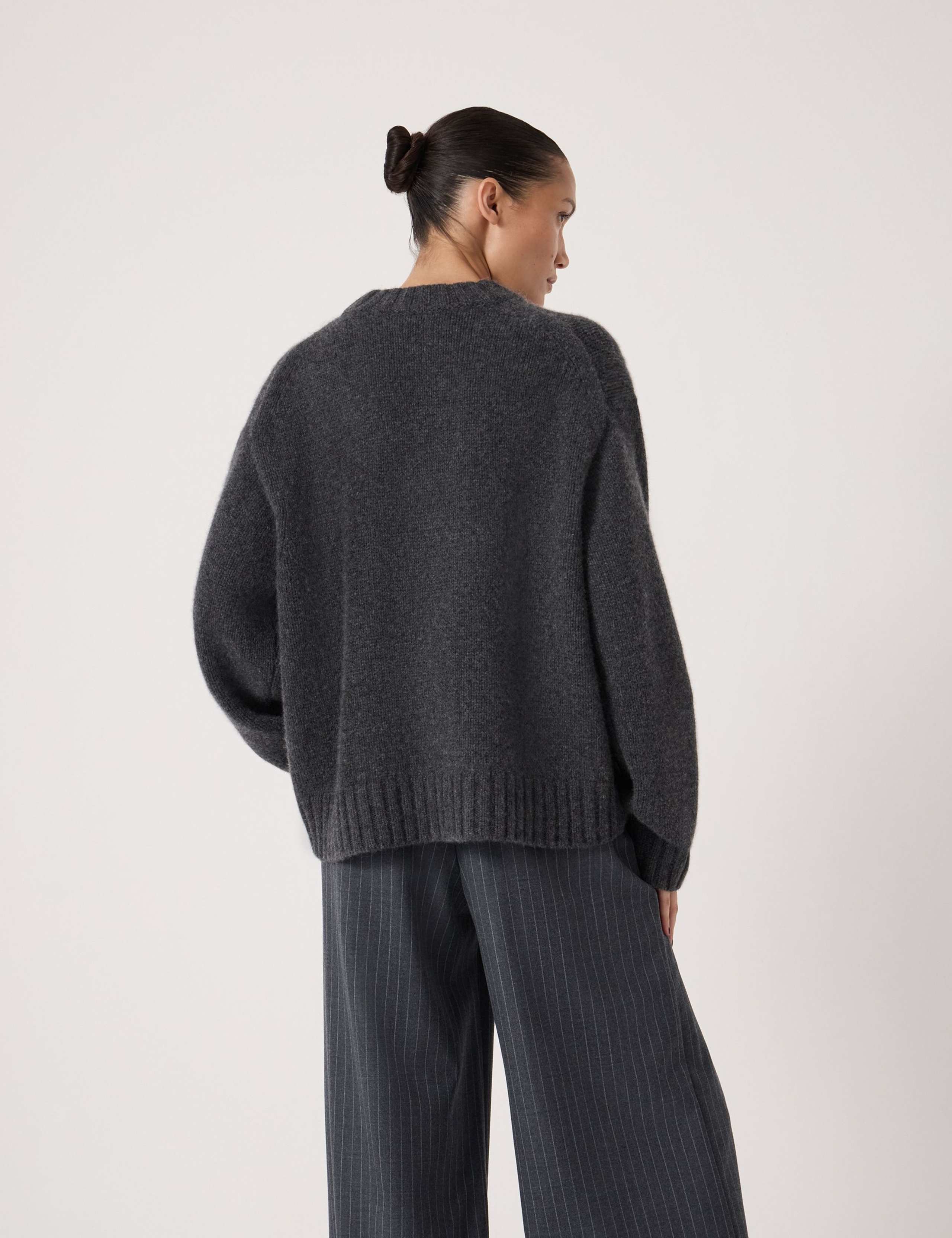 Pure Cashmere Textured Crew Neck Jumper 4 of 6