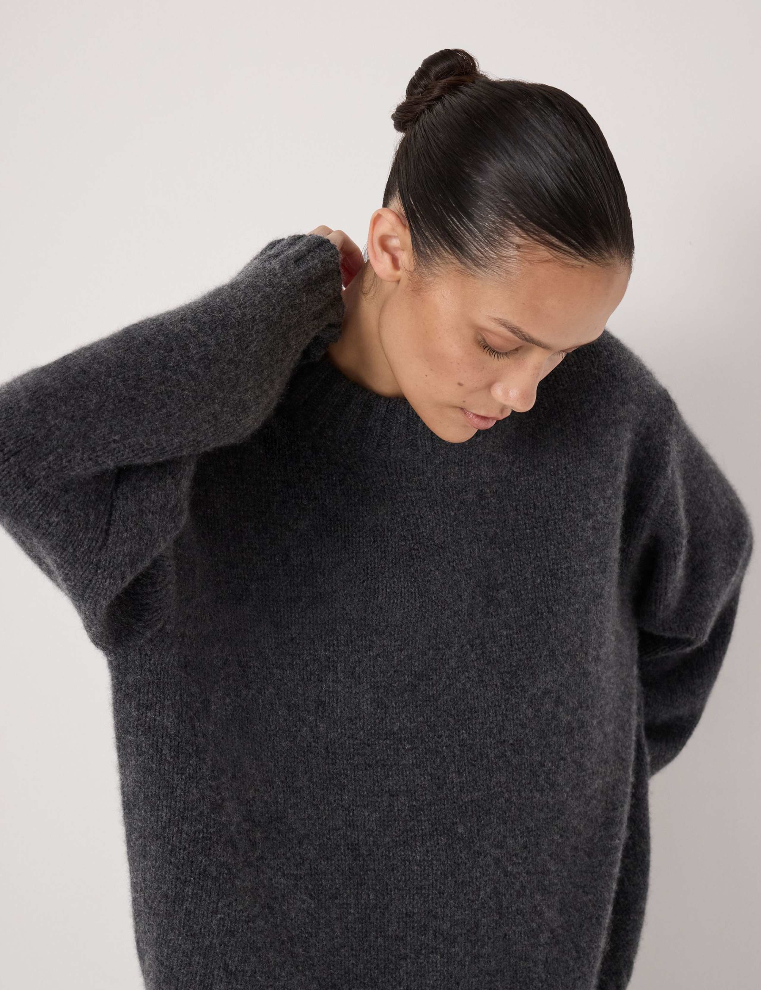 Pure Cashmere Textured Crew Neck Jumper 6 of 6