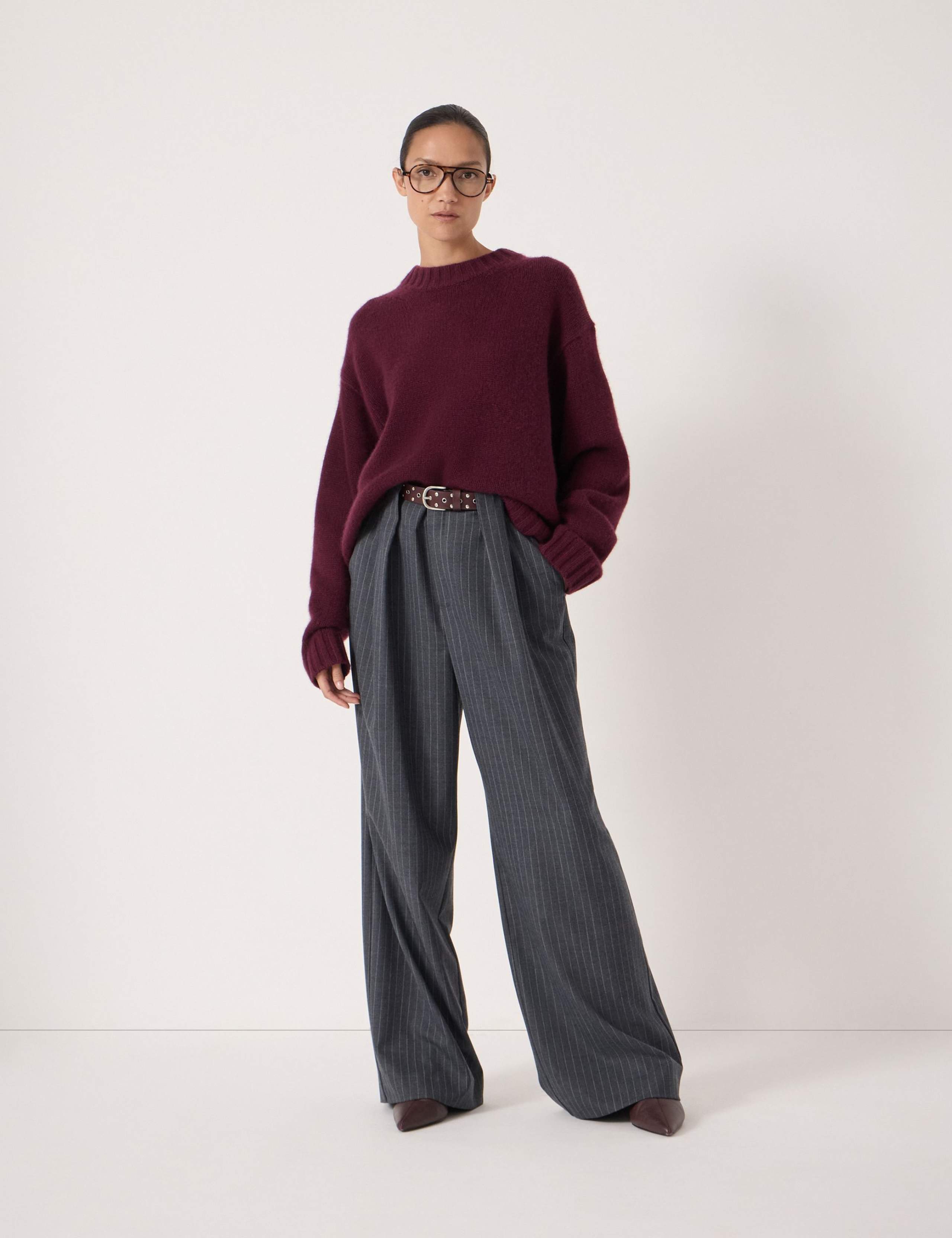 Pure Cashmere Textured Crew Neck Jumper 3 of 6