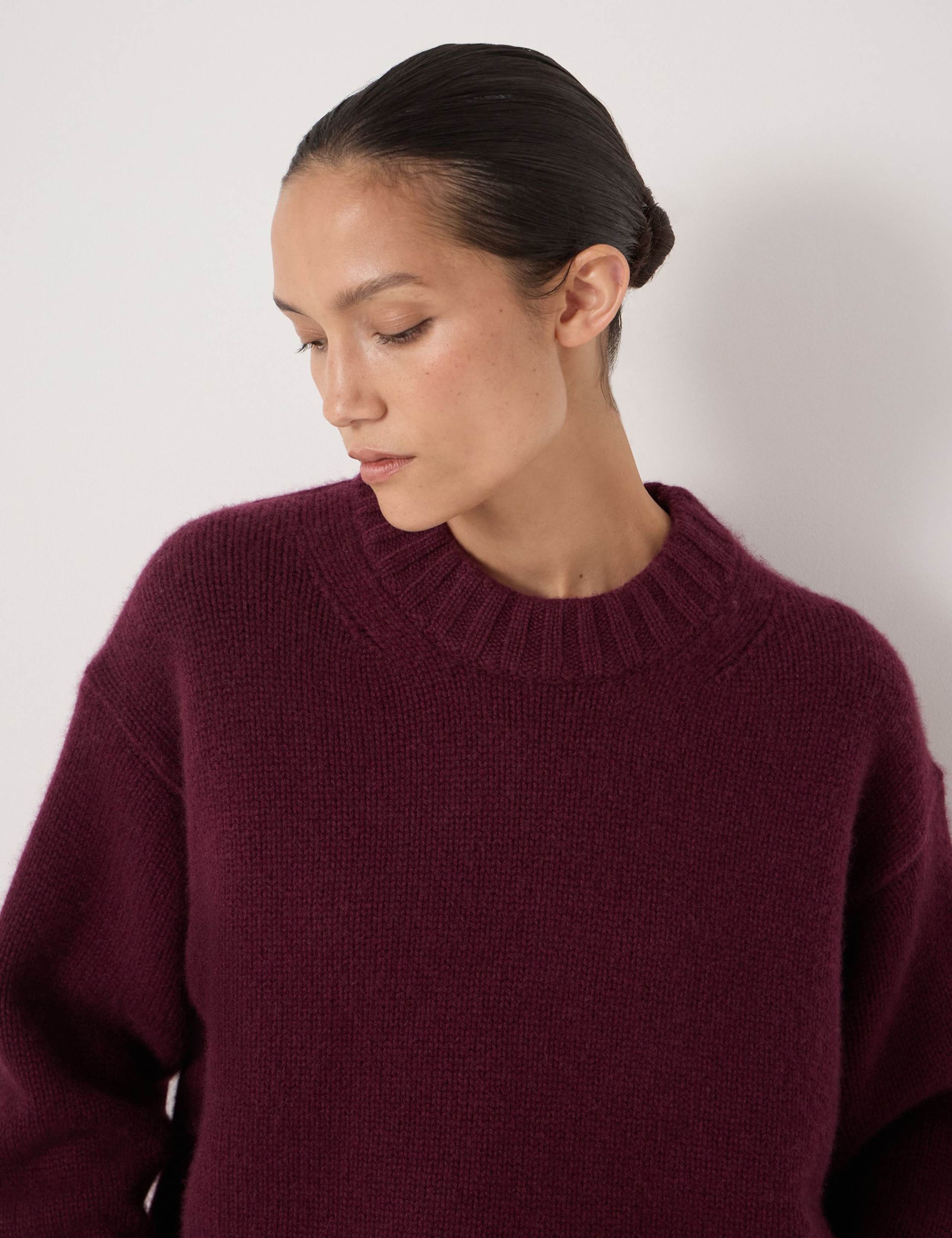 Pure Cashmere Textured Crew Neck Jumper 4 of 6