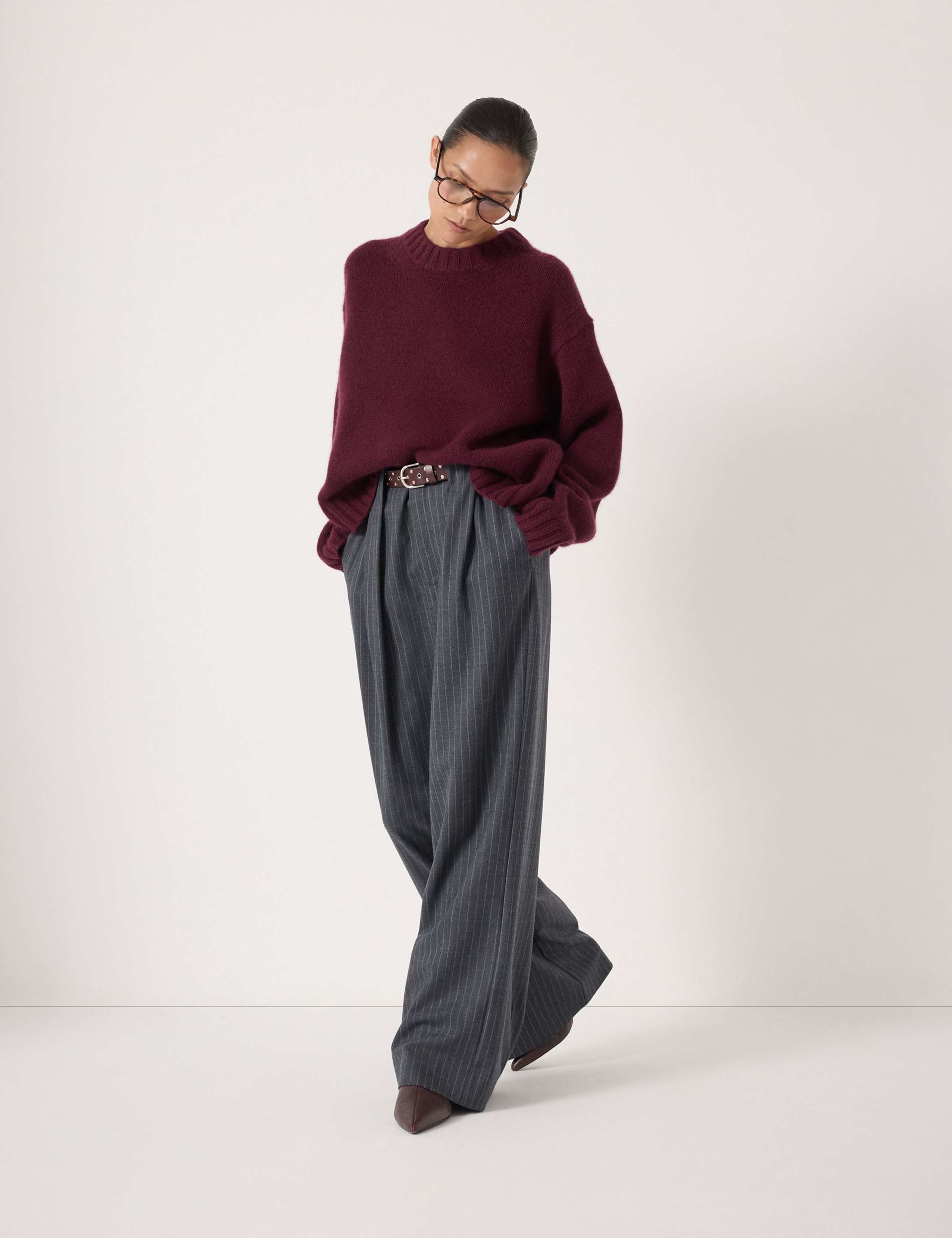 Pure Cashmere Textured Crew Neck Jumper 5 of 6