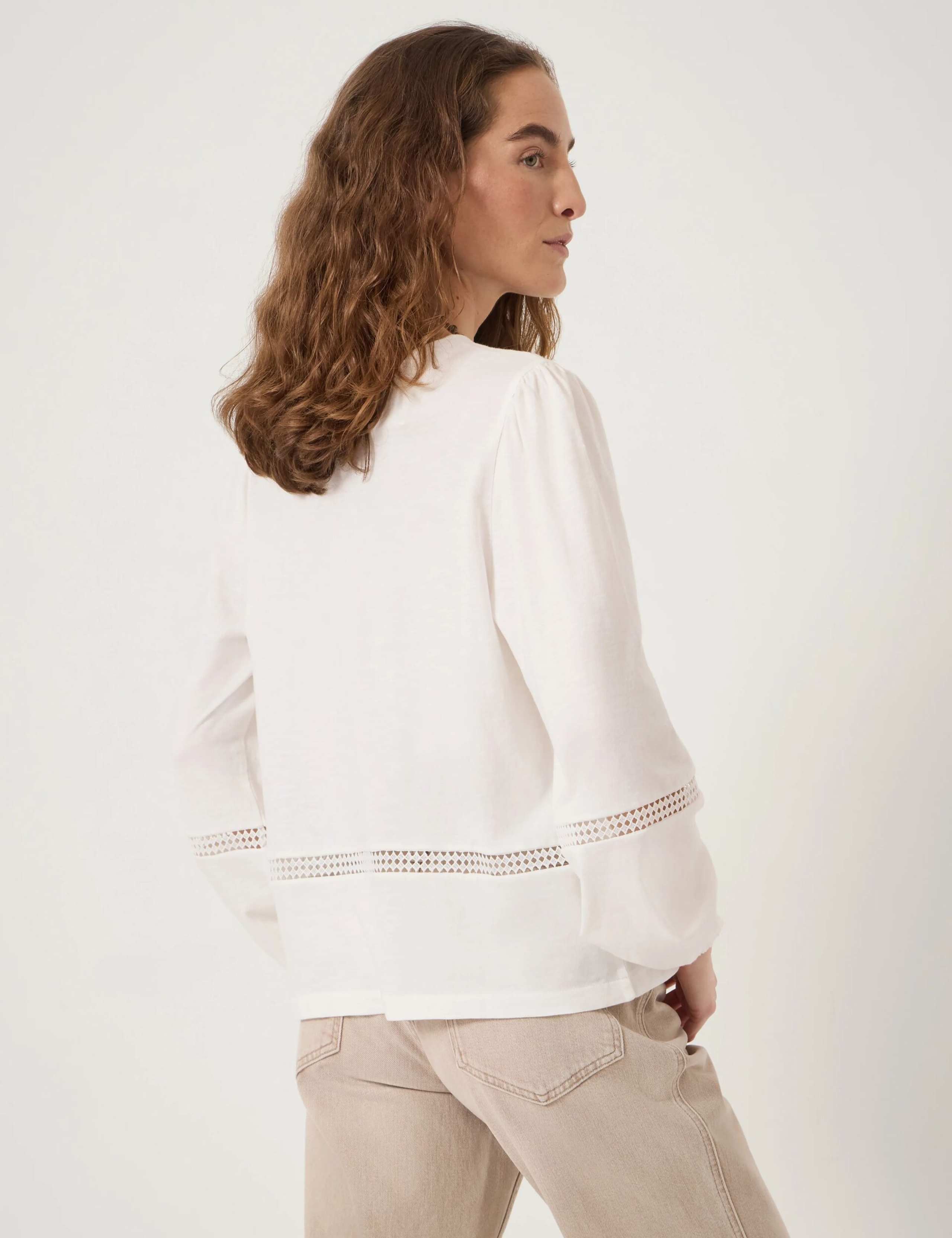Pure Cotton Lace Detail Top 4 of 5