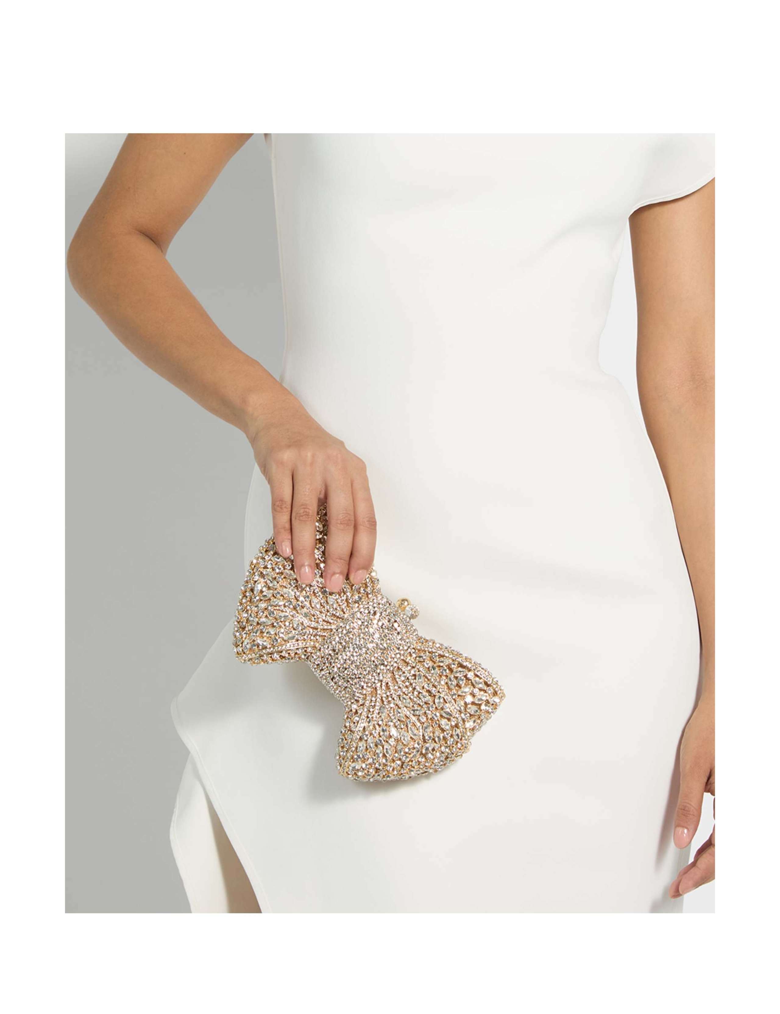 Diamanté Bow Clutch Bag 2 of 6