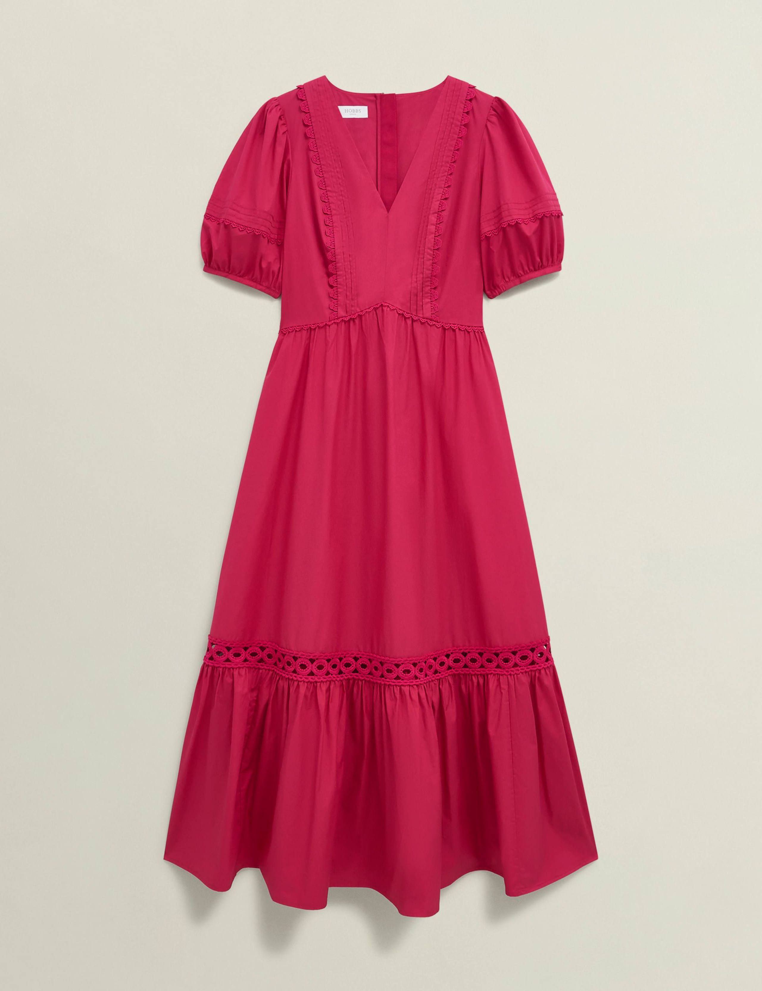 Pure Cotton Embroidered V-Neck Skater Dress 2 of 7