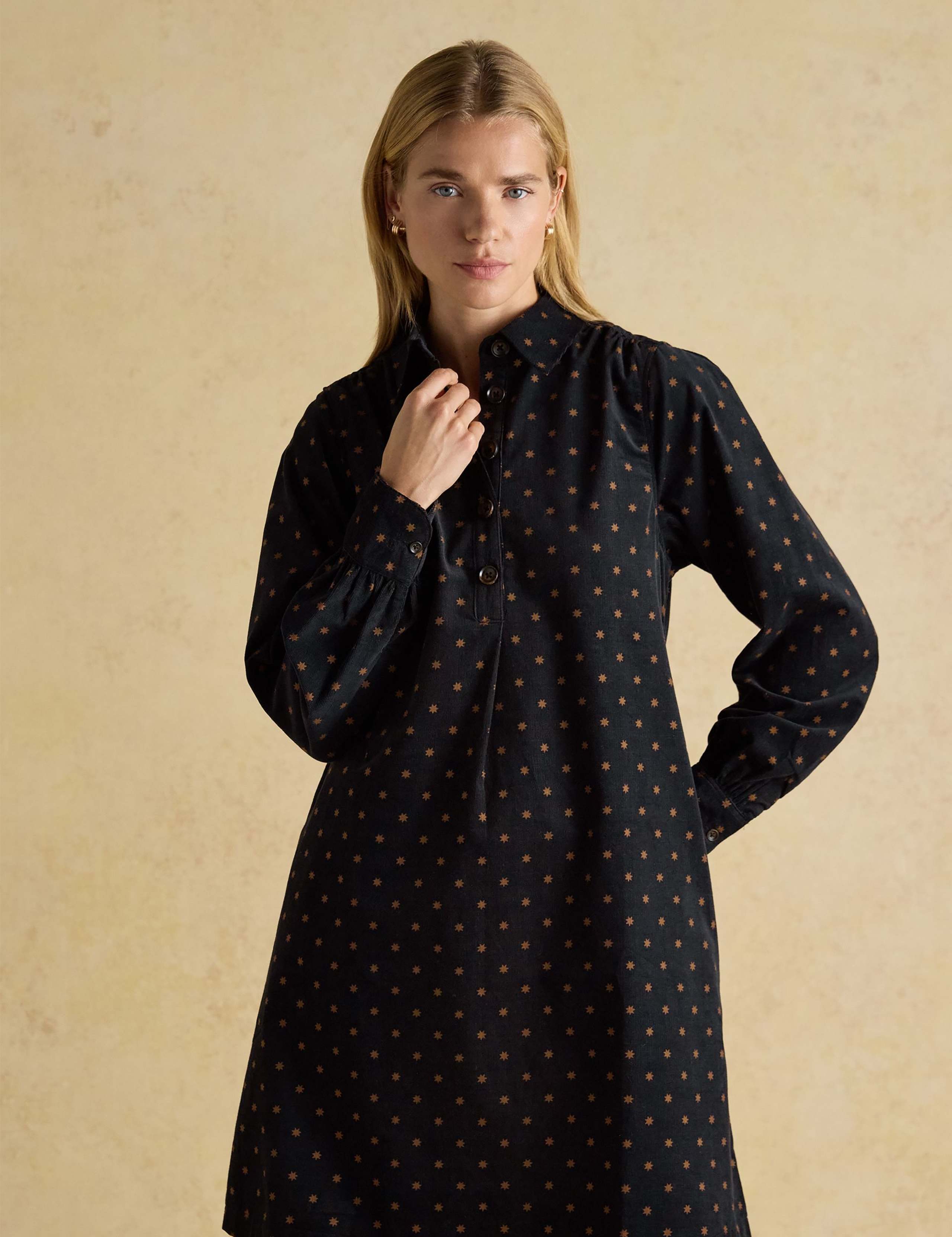 Cord Star Print Mini Shirt Dress 3 of 7