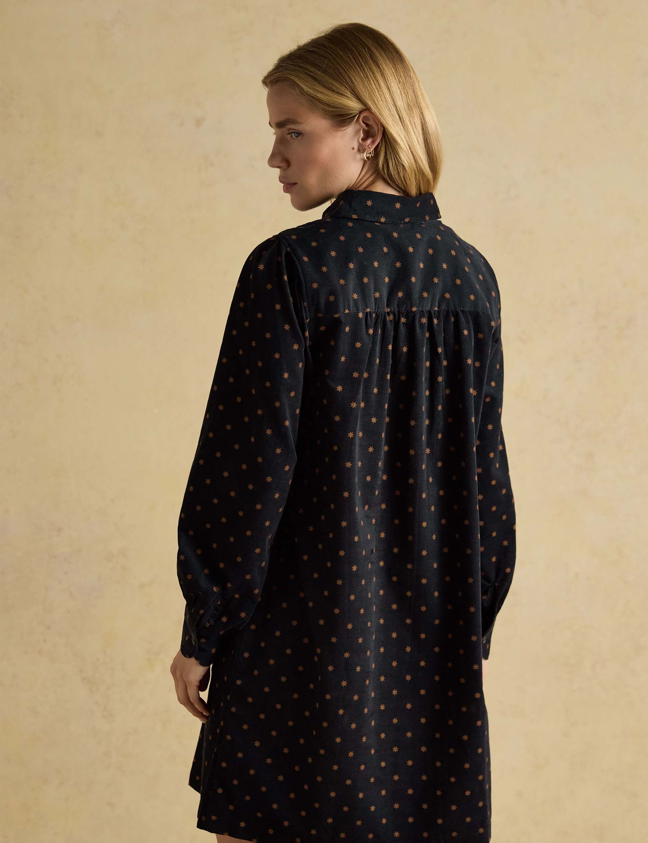 Cord Star Print Mini Shirt Dress 4 of 7