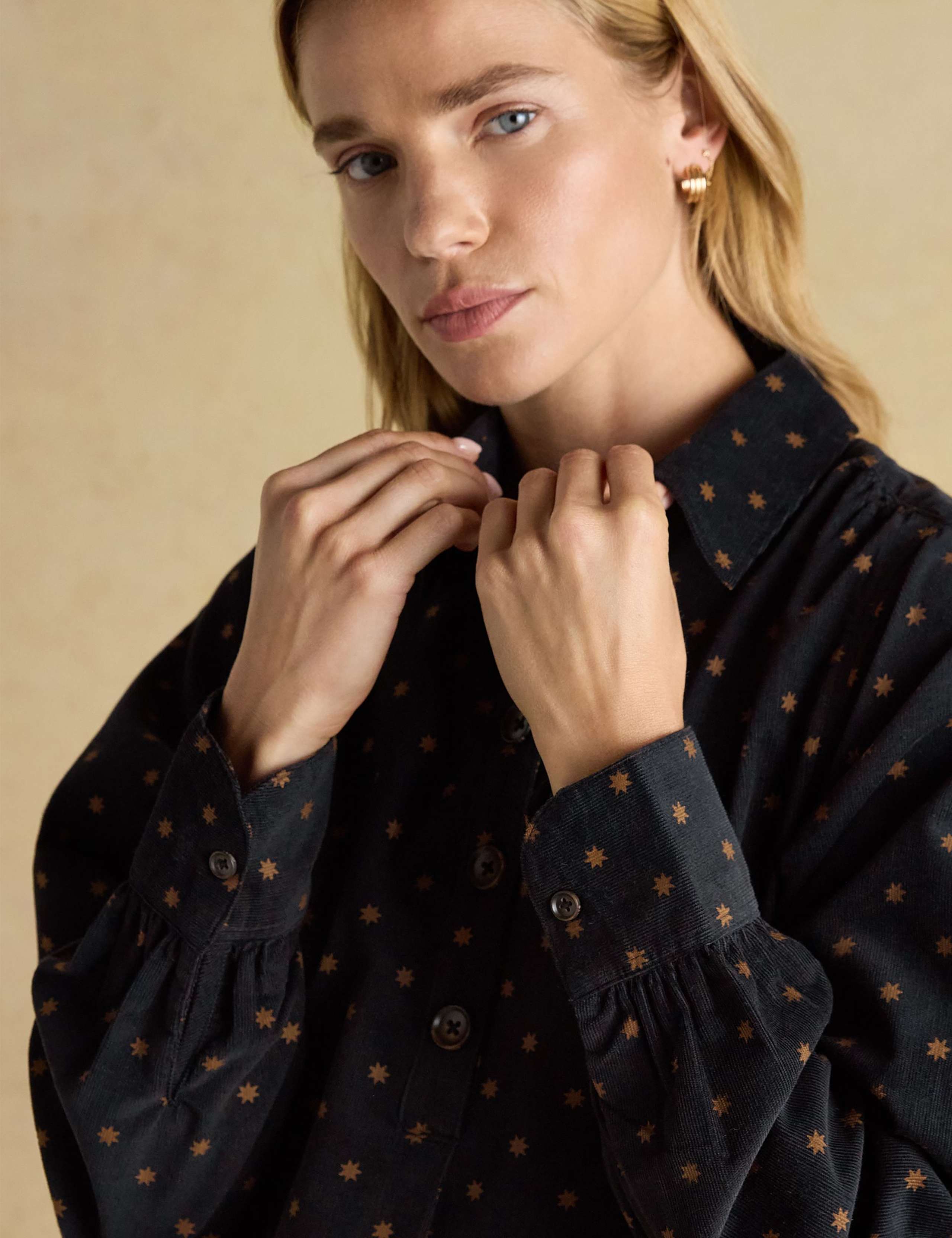 Cord Star Print Mini Shirt Dress 6 of 7