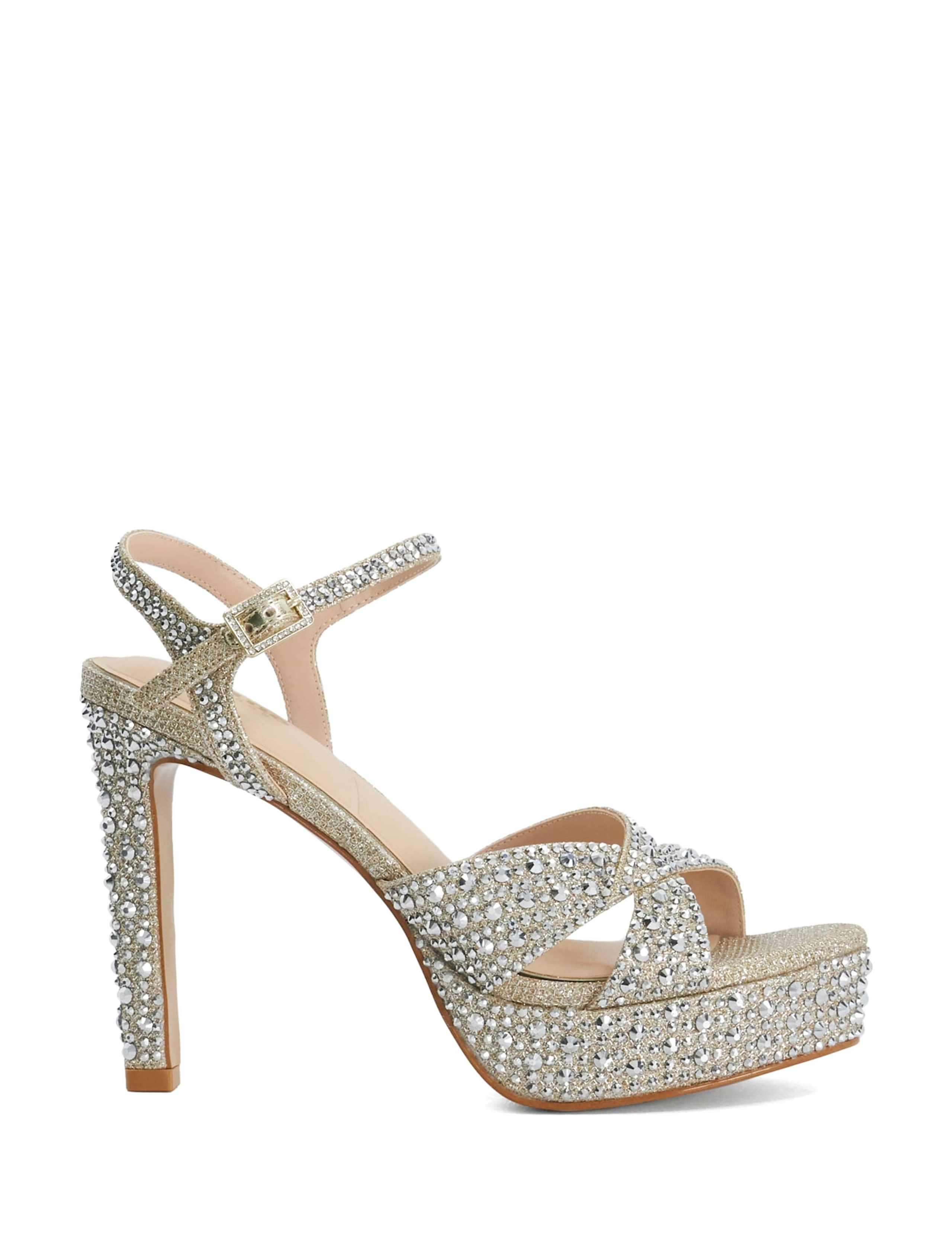 Diamante Ankle Strap Platform Stiletto Heels 1 of 5
