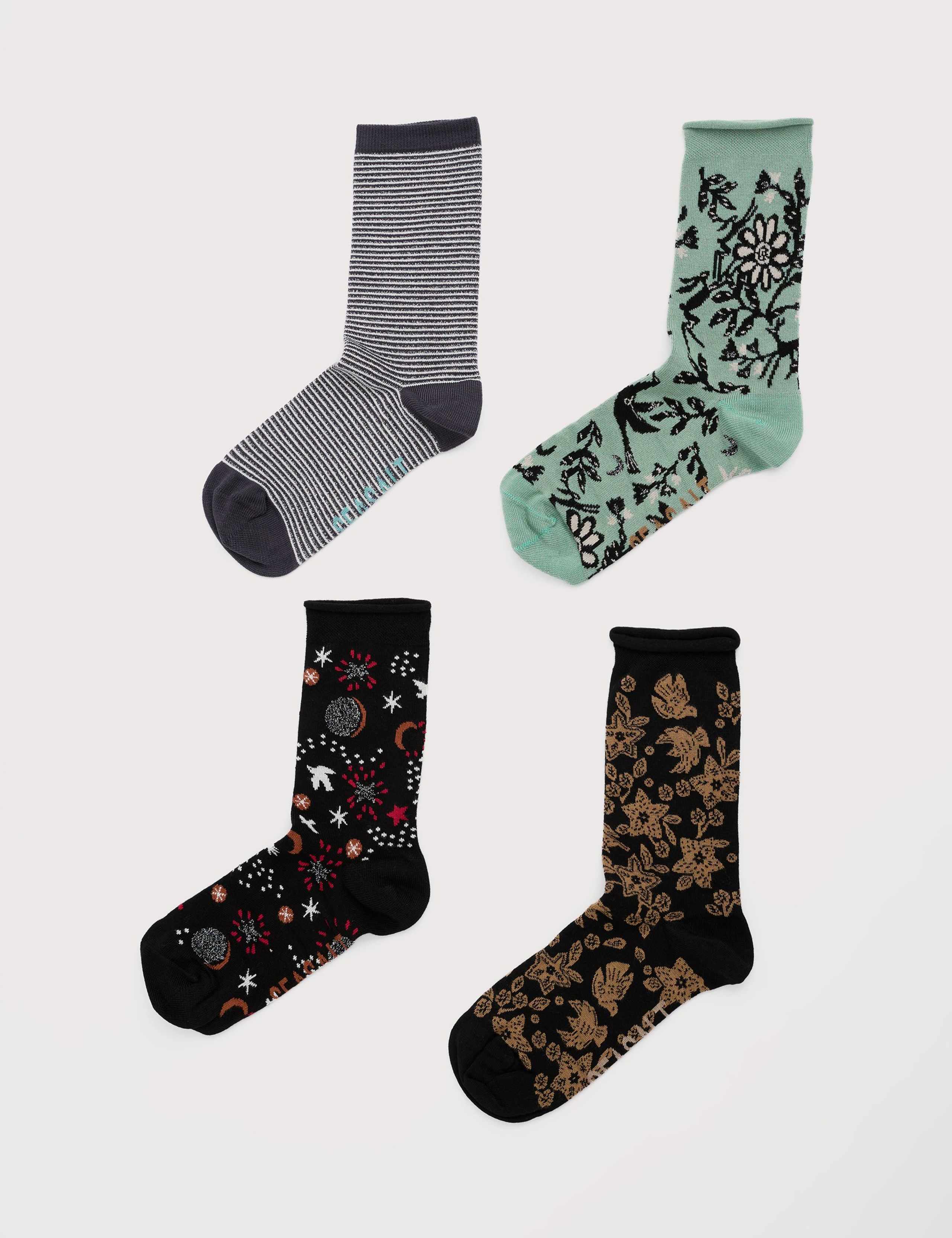 4pk Sparkle Ankle High Socks 2 of 3