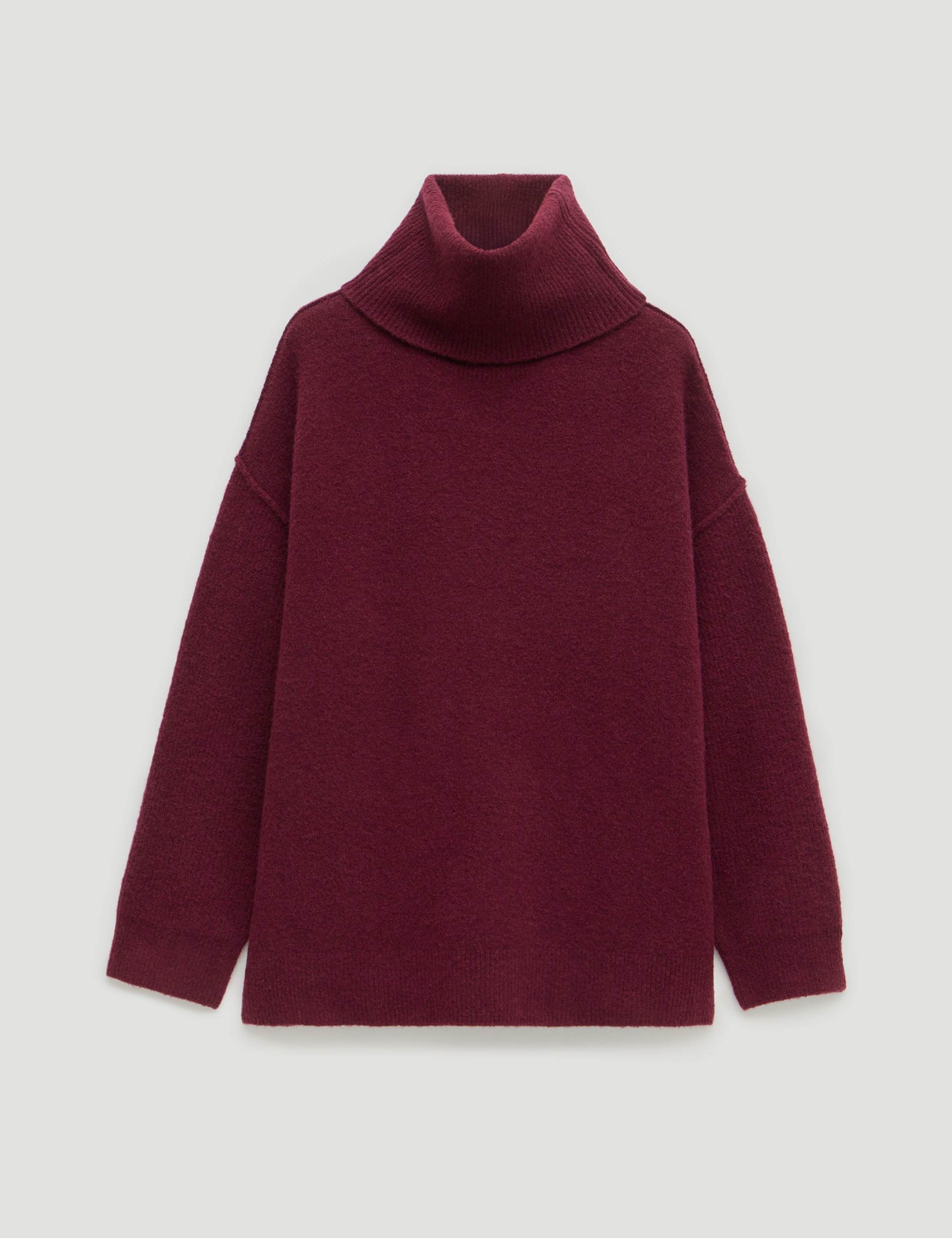 Wool Blend Textured Roll Neck Longline Jumper 2 of 5