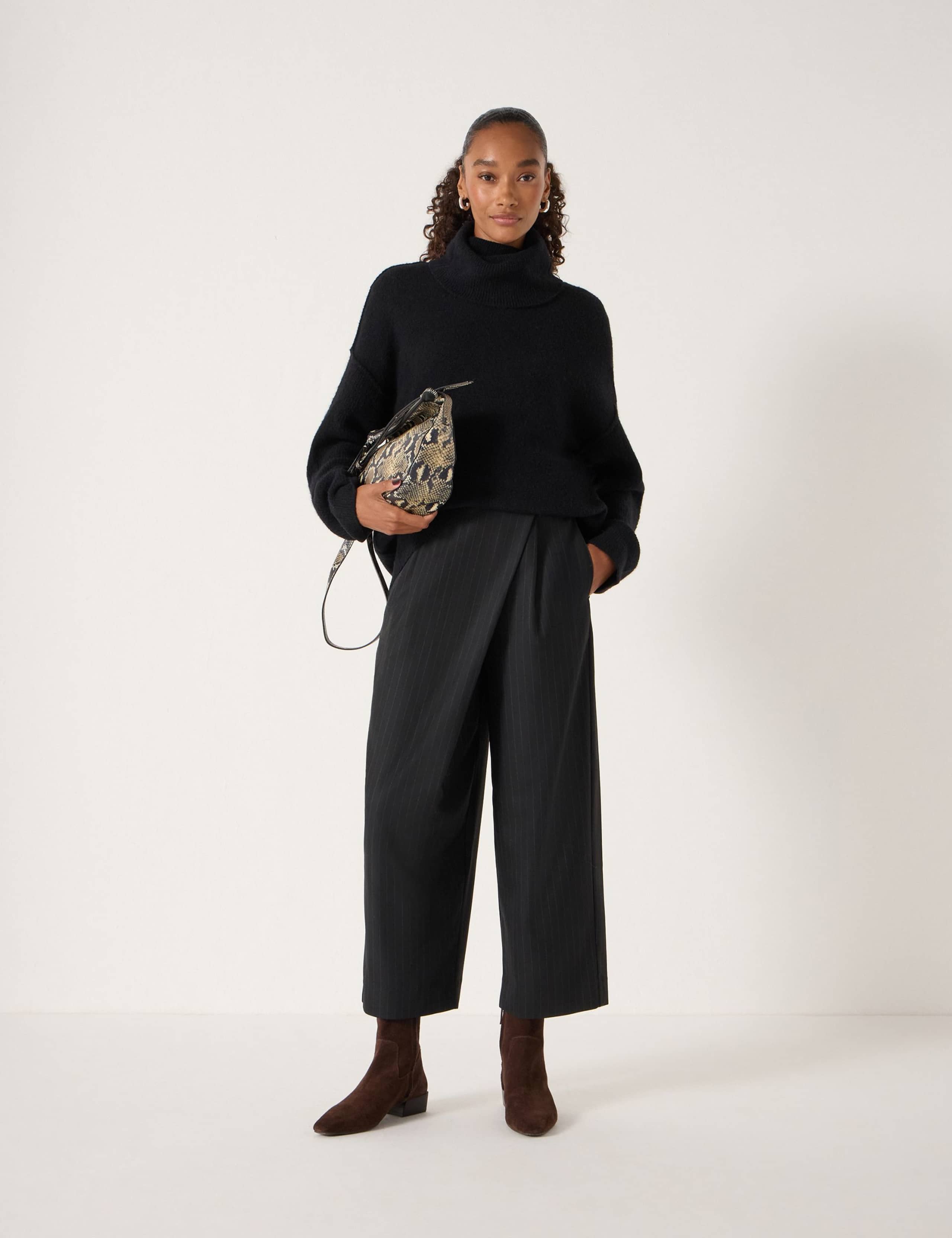 Wool Blend Textured Roll Neck Longline Jumper 2 of 4