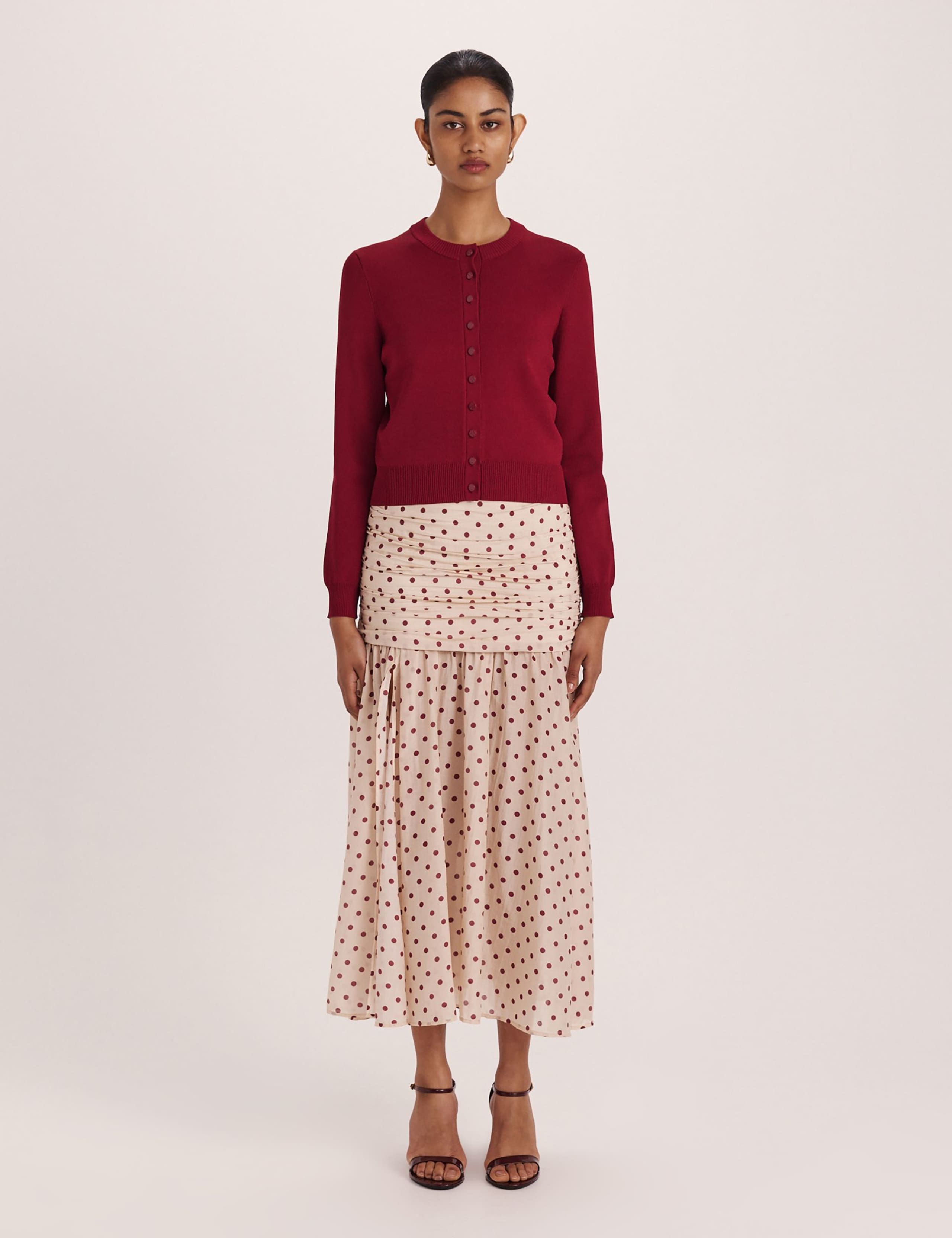 Crew Neck Button Front Cardigan 3 of 3