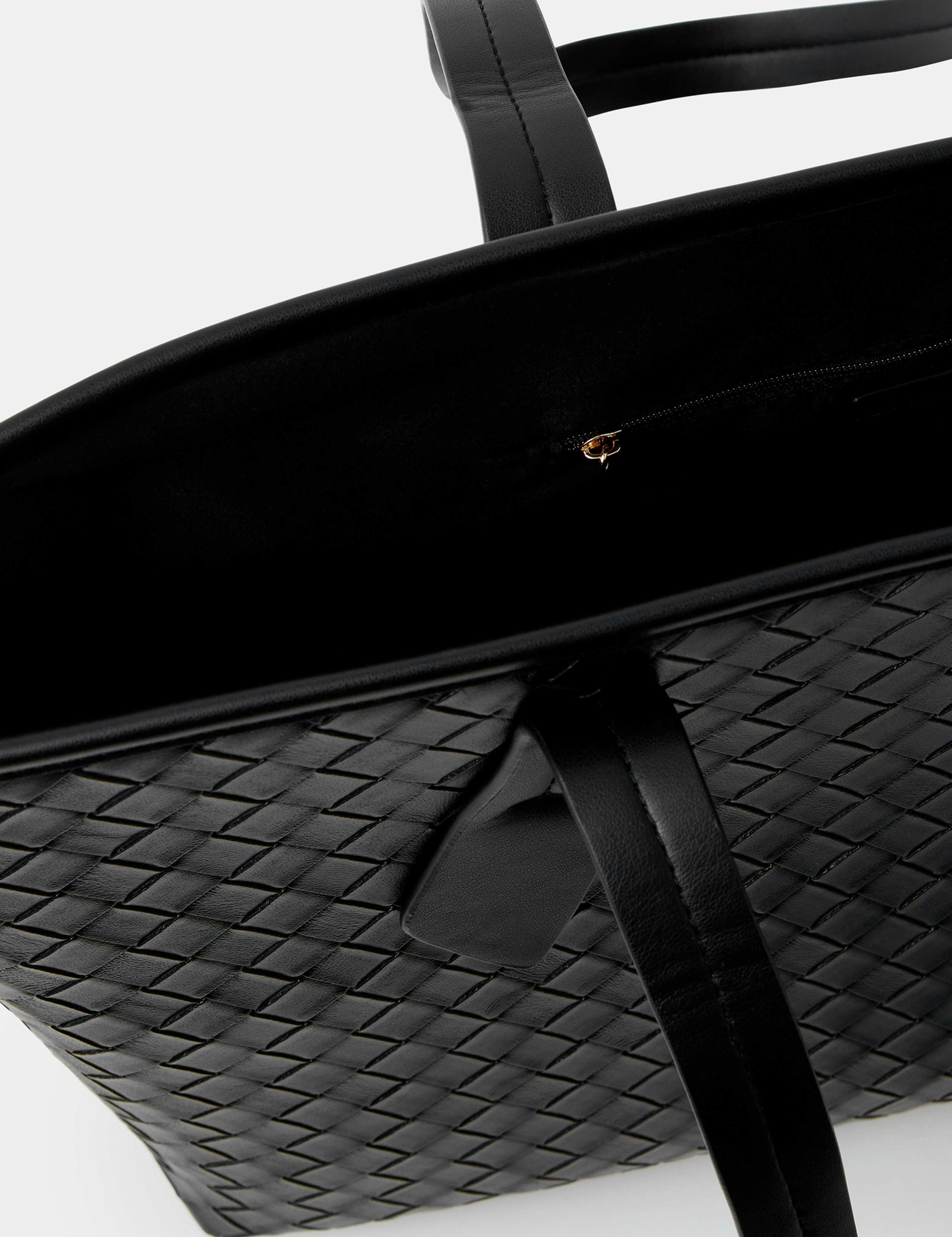 Woven Faux Leather Tote Bag 5 of 5